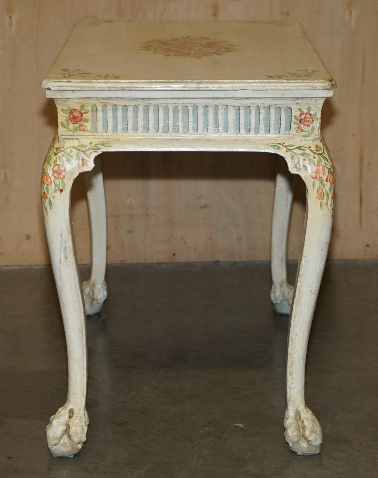 2450.0 Georgina Style Antique Circa 1860 Victorian Hand Painted Occasional Table Desk photo