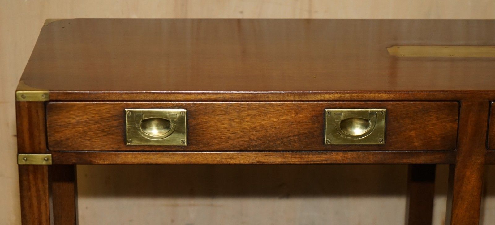 photo furniture Stunning Harrods London Kennedy Twin Drawer Military Campaign Console Table