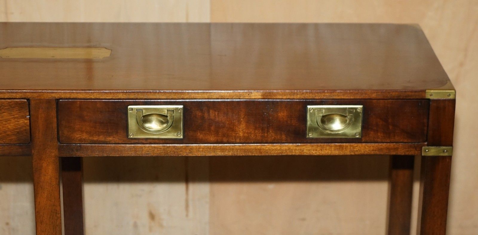 Furniture Stunning Harrods London Kennedy Twin Drawer Military Campaign Console Table photo