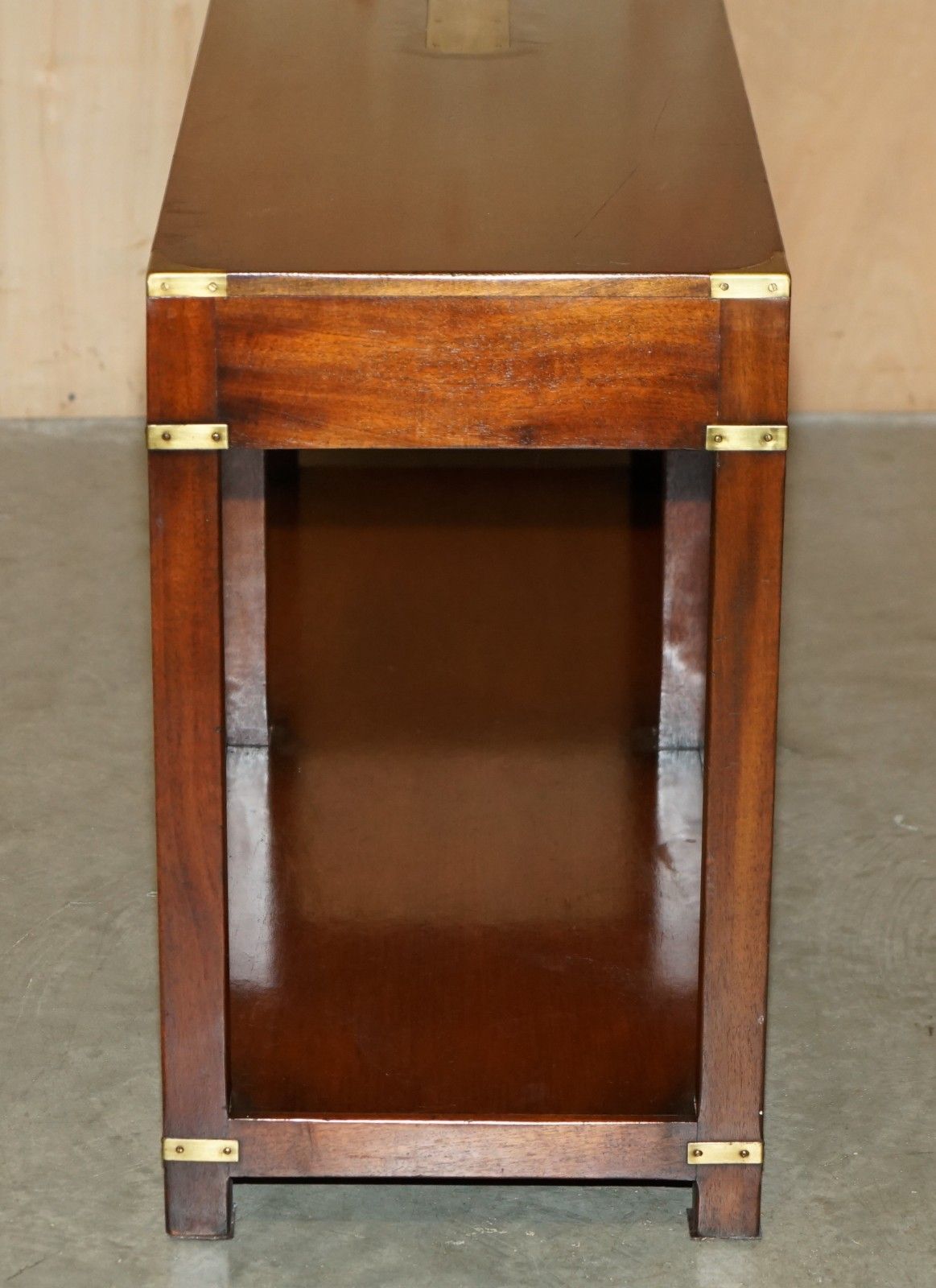 photo buy Stunning Harrods London Kennedy Twin Drawer Military Campaign Console Table