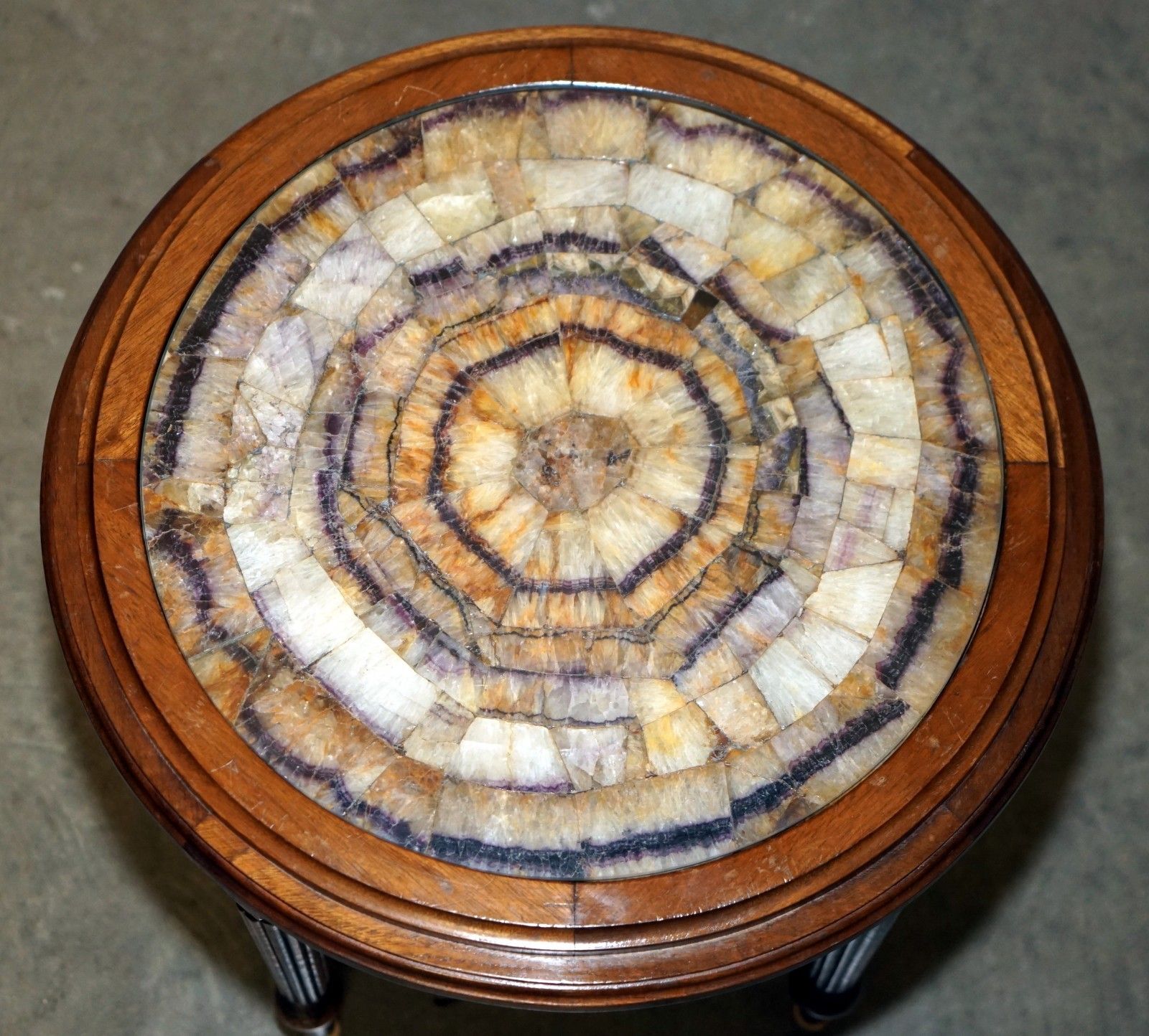 Important Exquisite Antique Victorian Blue John Plateaus Side End Table photo 19950.0