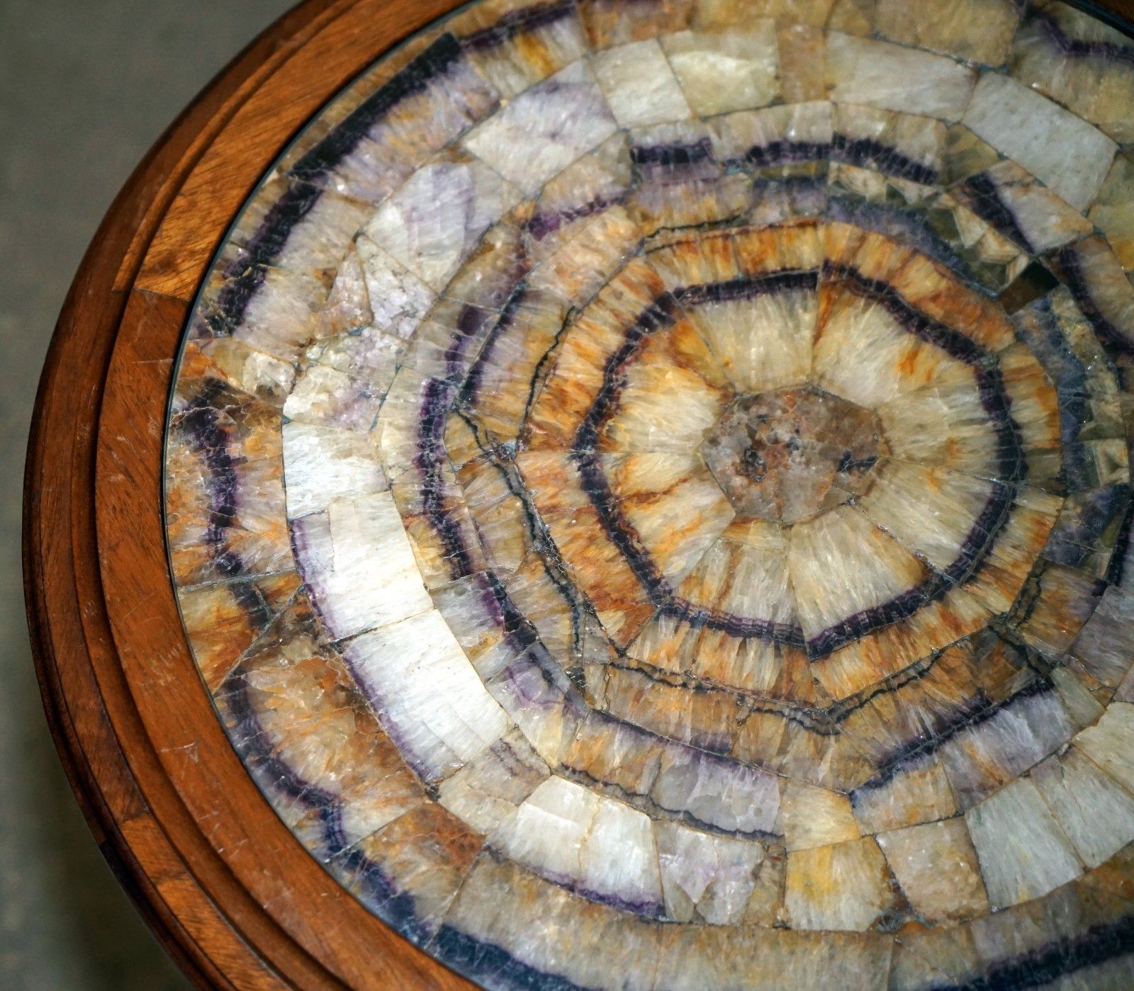 Important Exquisite Antique Victorian Blue John Plateaus Side End Table photo vintage