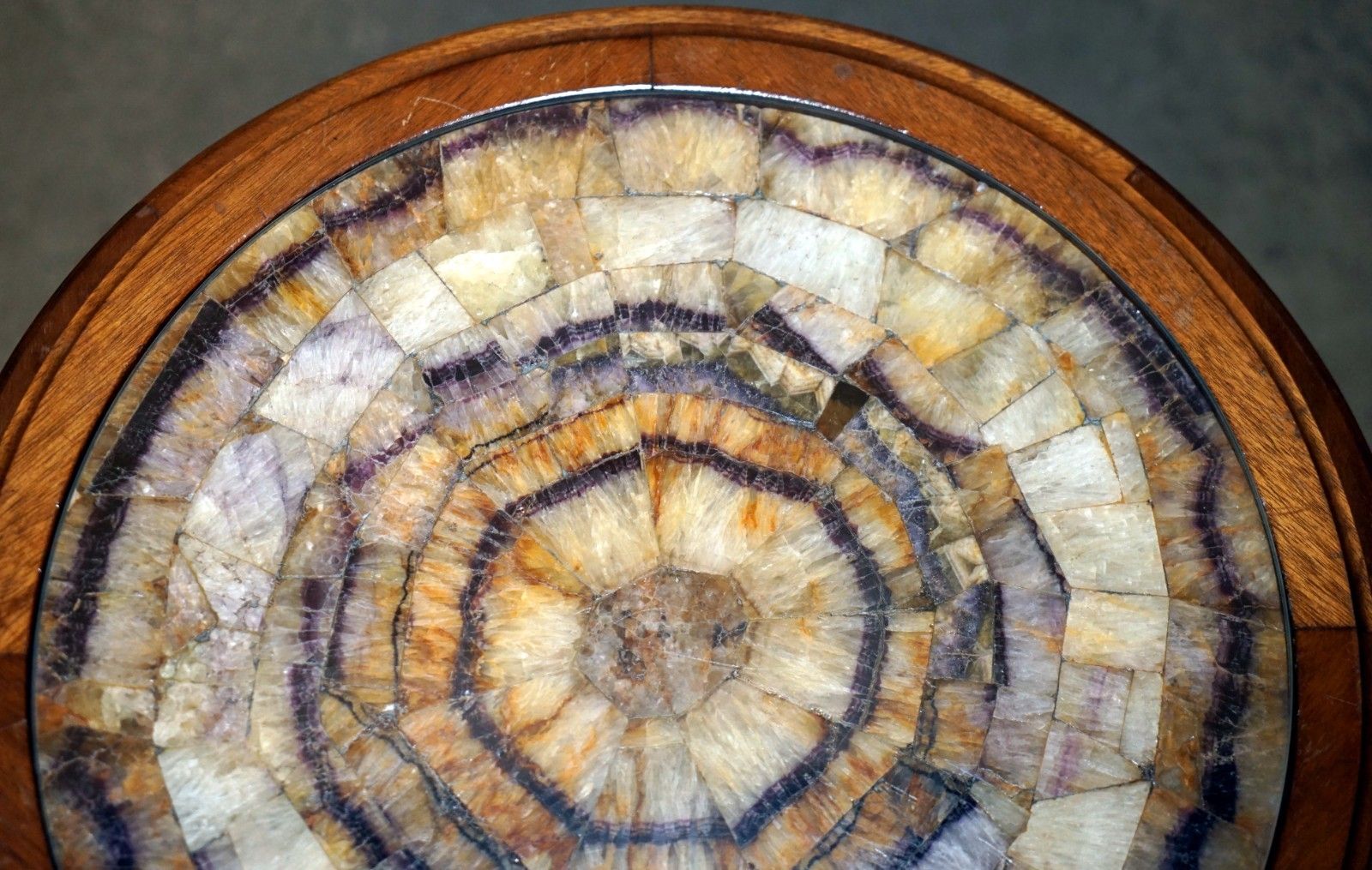Furniture Important Exquisite Antique Victorian Blue John Plateaus Side End Table photo