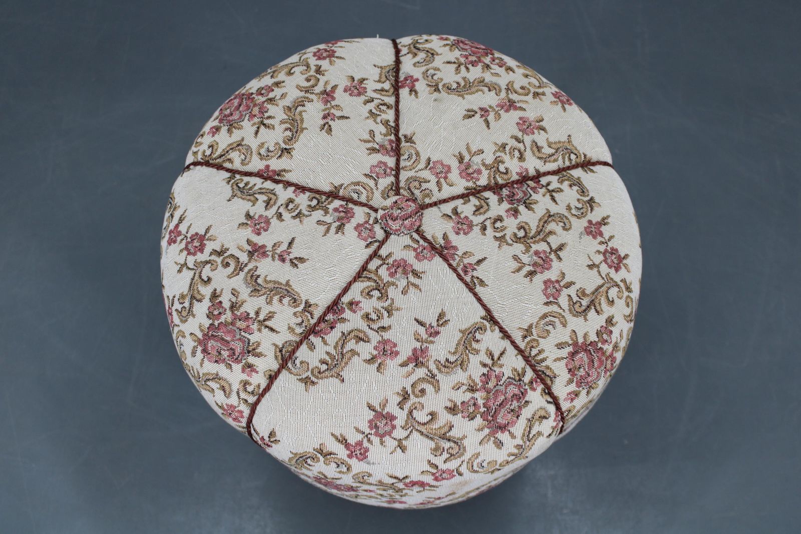 1930s Jindřich Halabala Art Deco Stool With Floral Upholstery, Czechoslovakia photo for sale