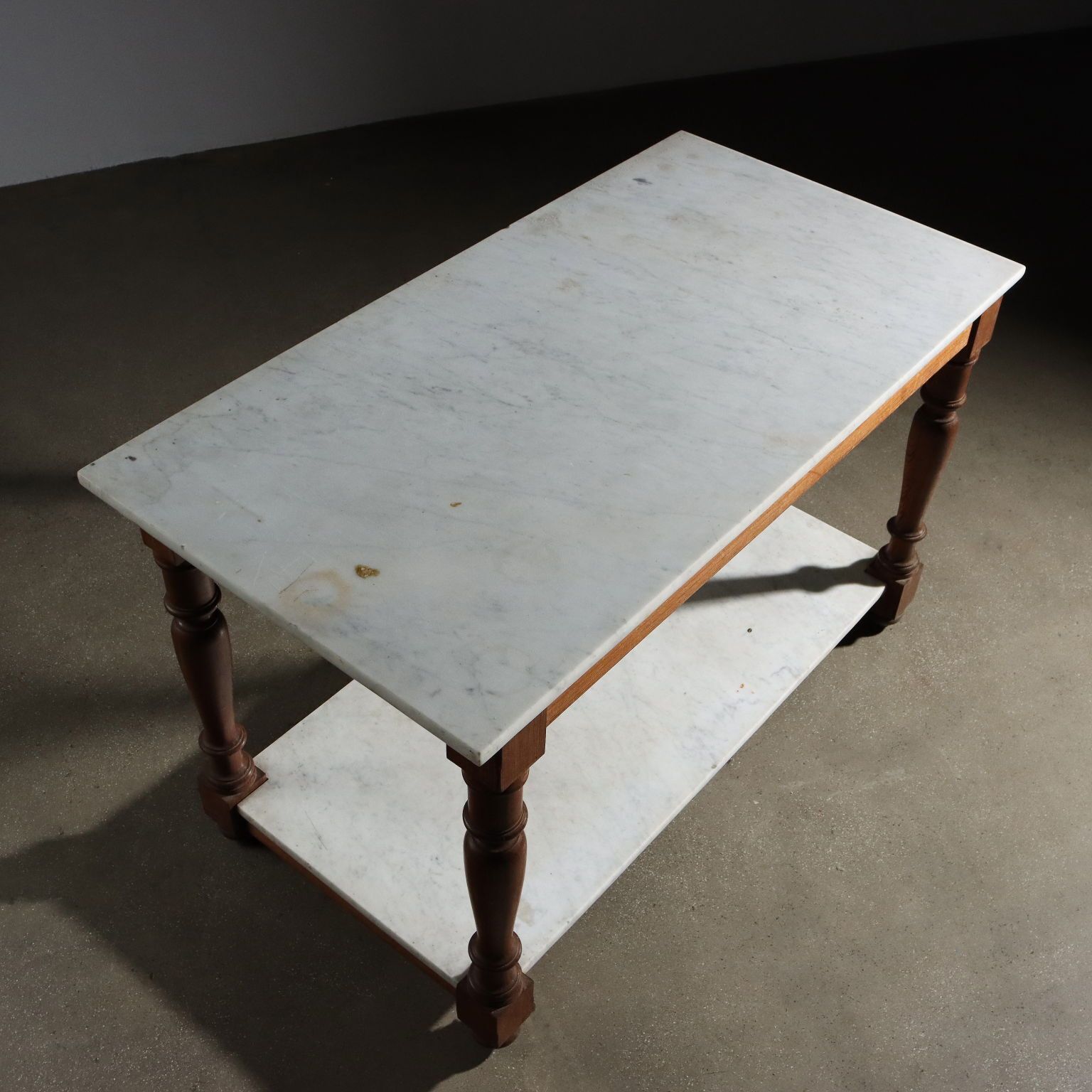 Antique Working Table Larch White Marble Italy XX Century photo buy