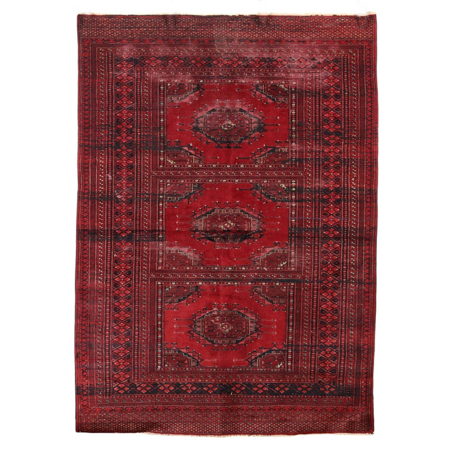Antique Asian Carpet Wool Thin Knot 71 X 51 In
