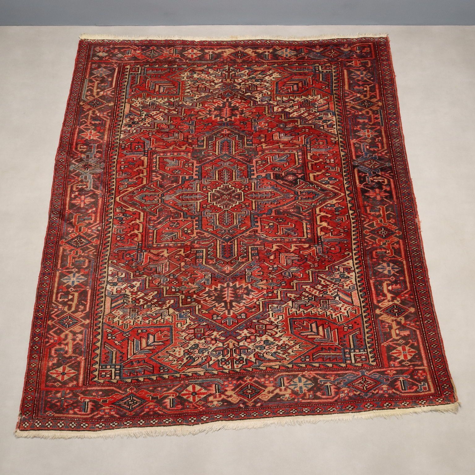 Antique Asian Carpet Cotton Hand Knotted 106 X 87 In photo for sale