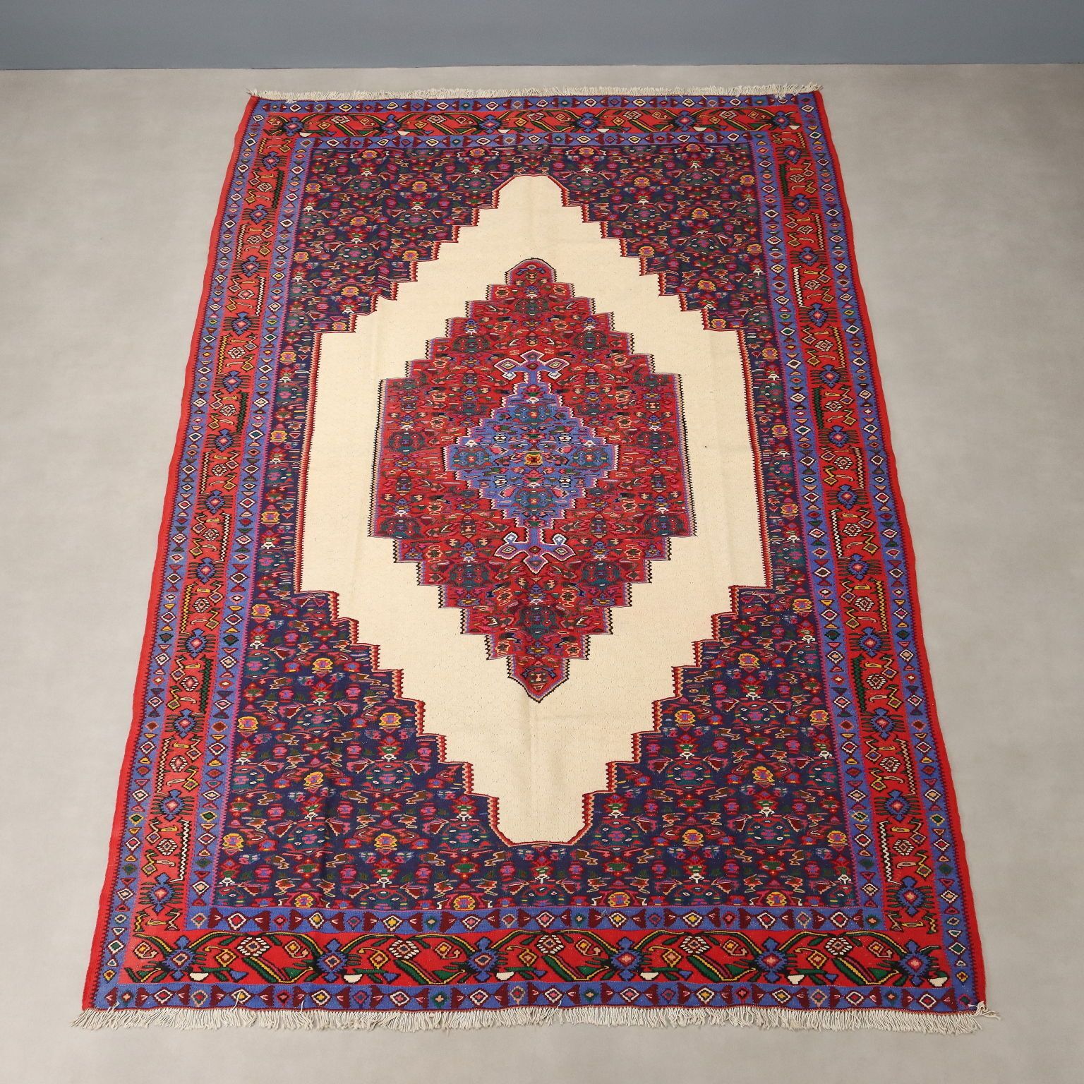 Antique Asian Carpet Cotton Thin Knot Handmade 121 X 78 In photo Textiles