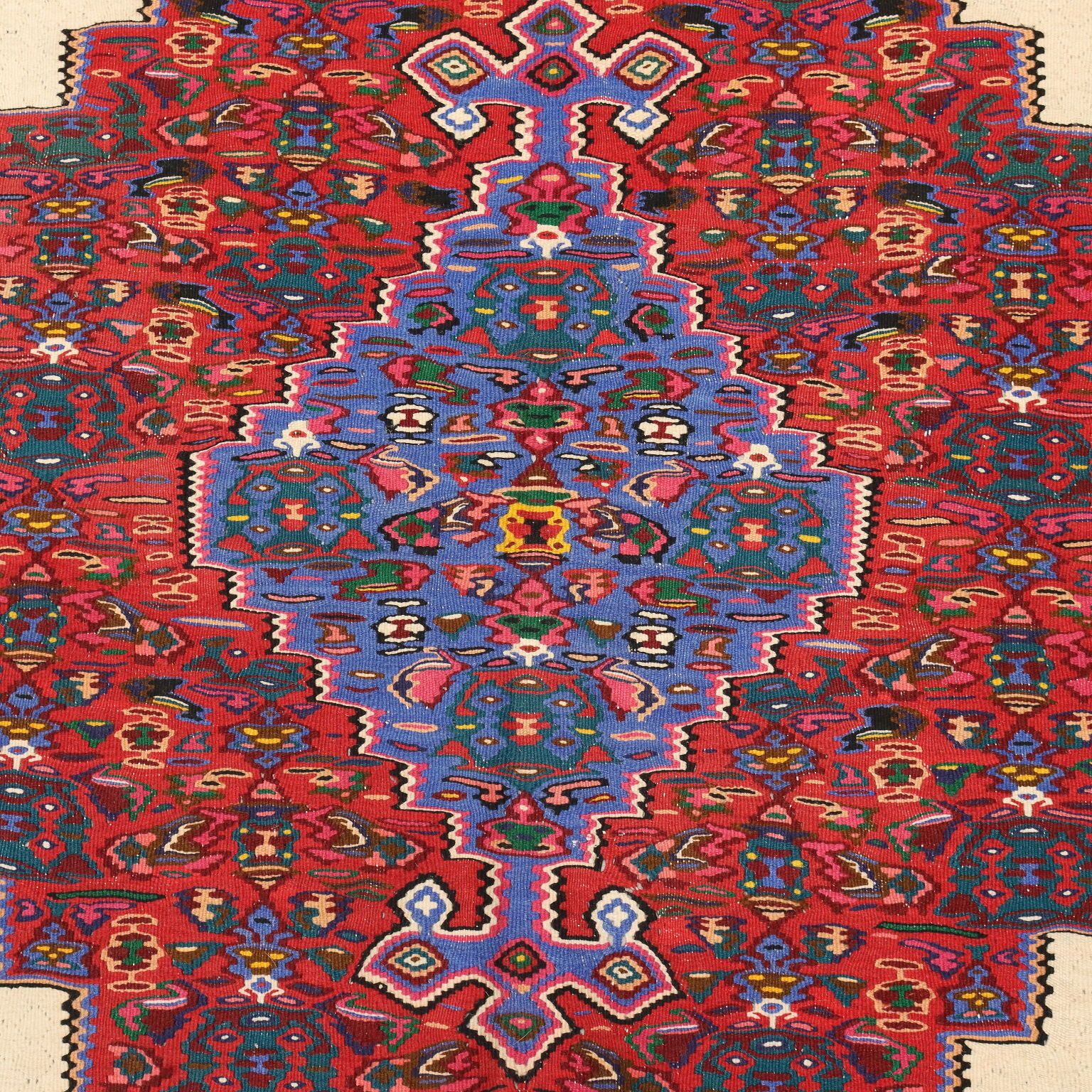 Antique Asian Carpet Cotton Thin Knot Handmade 121 X 78 In photo vinterior