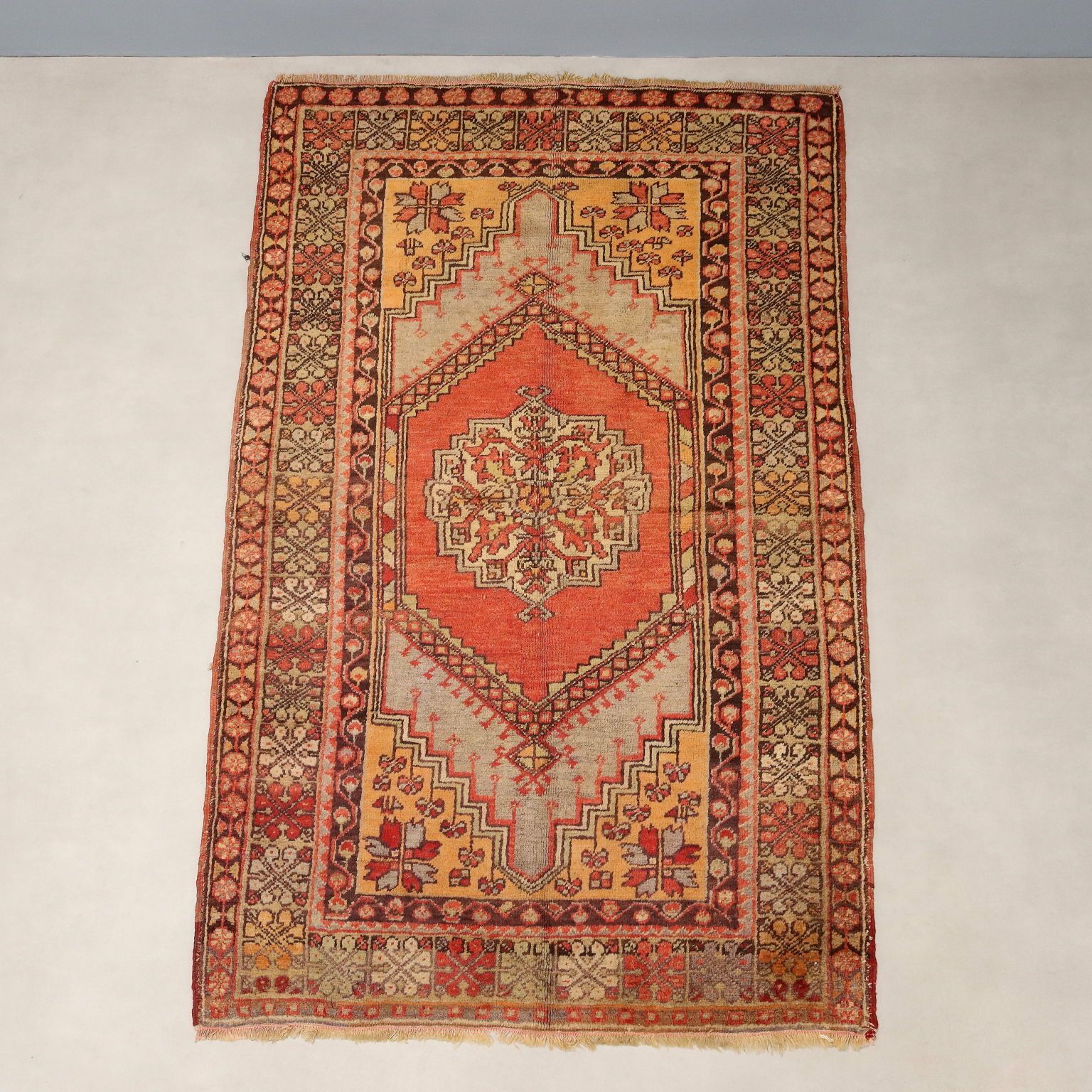 Antique Kirsehir Carpet Wool Heavy Knot Turkey 76 X 47 In photo for sale