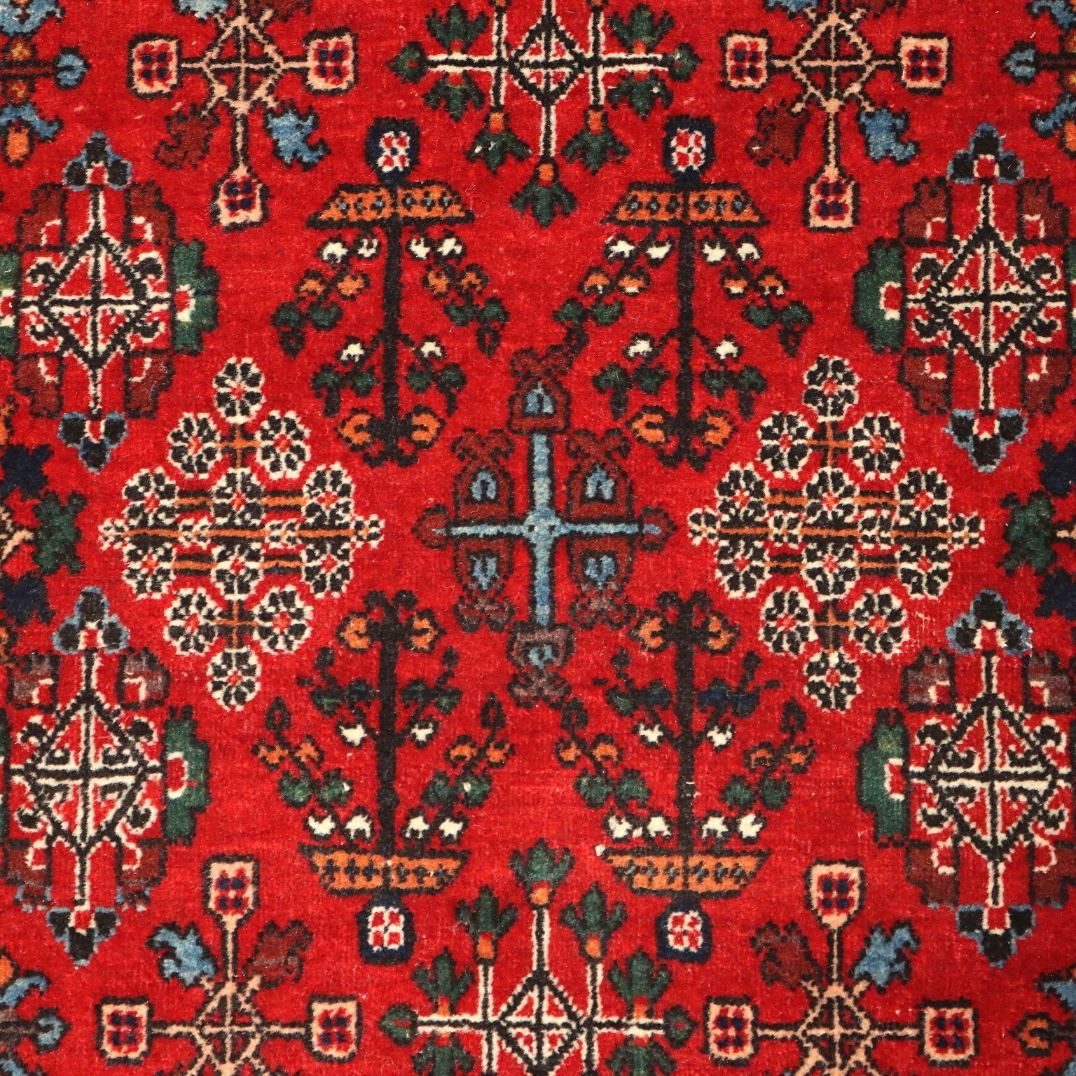 Antique Asian Carpet Cotton Wool Thin Knot 59 X 42 In photo Textiles