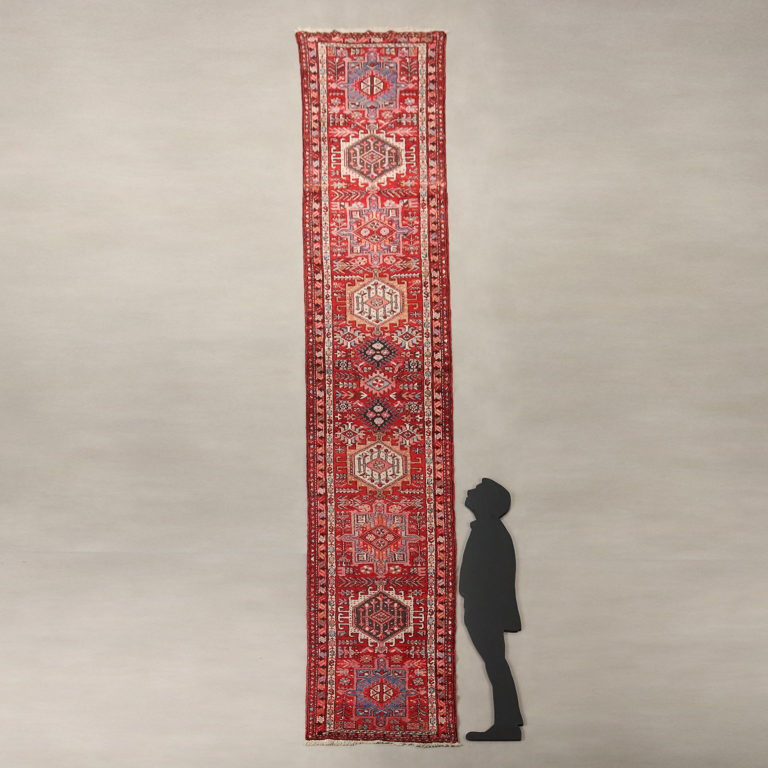 Antique Asian Carpet Cotton Wool Heavy Knot Handmade 191 X 34 In photo furniture