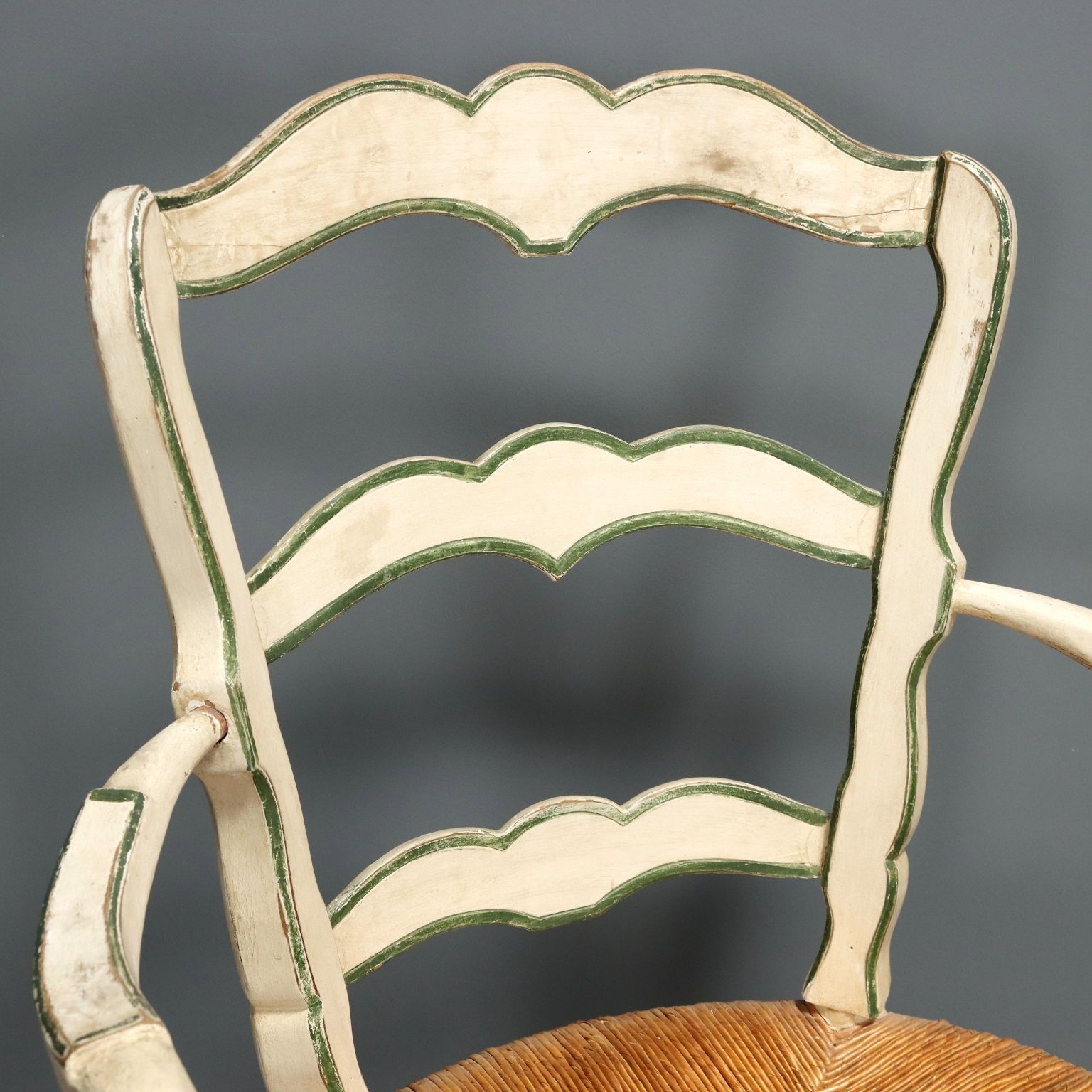 Antique Armchairs Baroque Style Lacquered Wood XIX Century photo for sale