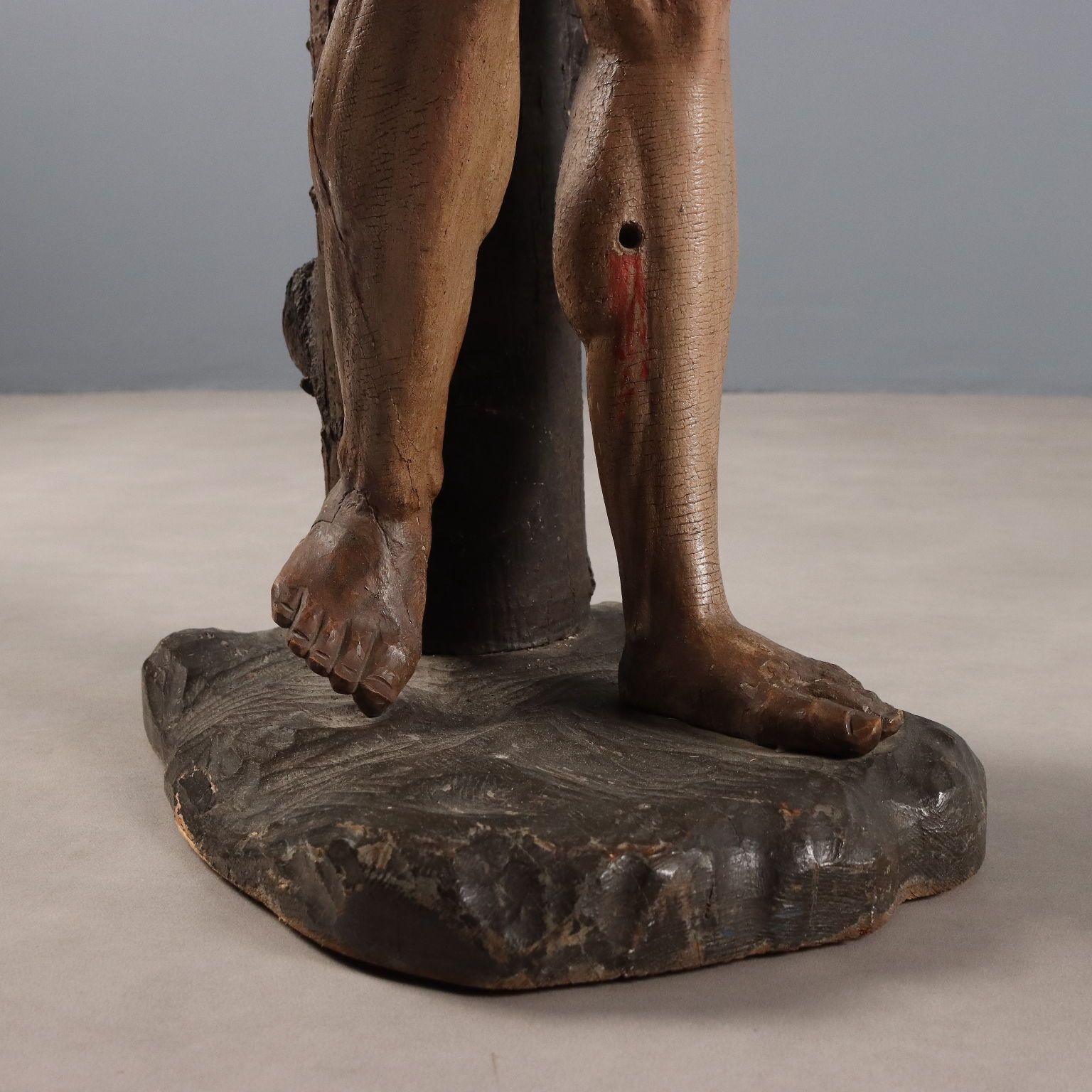 Antique Sculpture Saint Sebastian Carved Wood Italy XVII Century photo buy