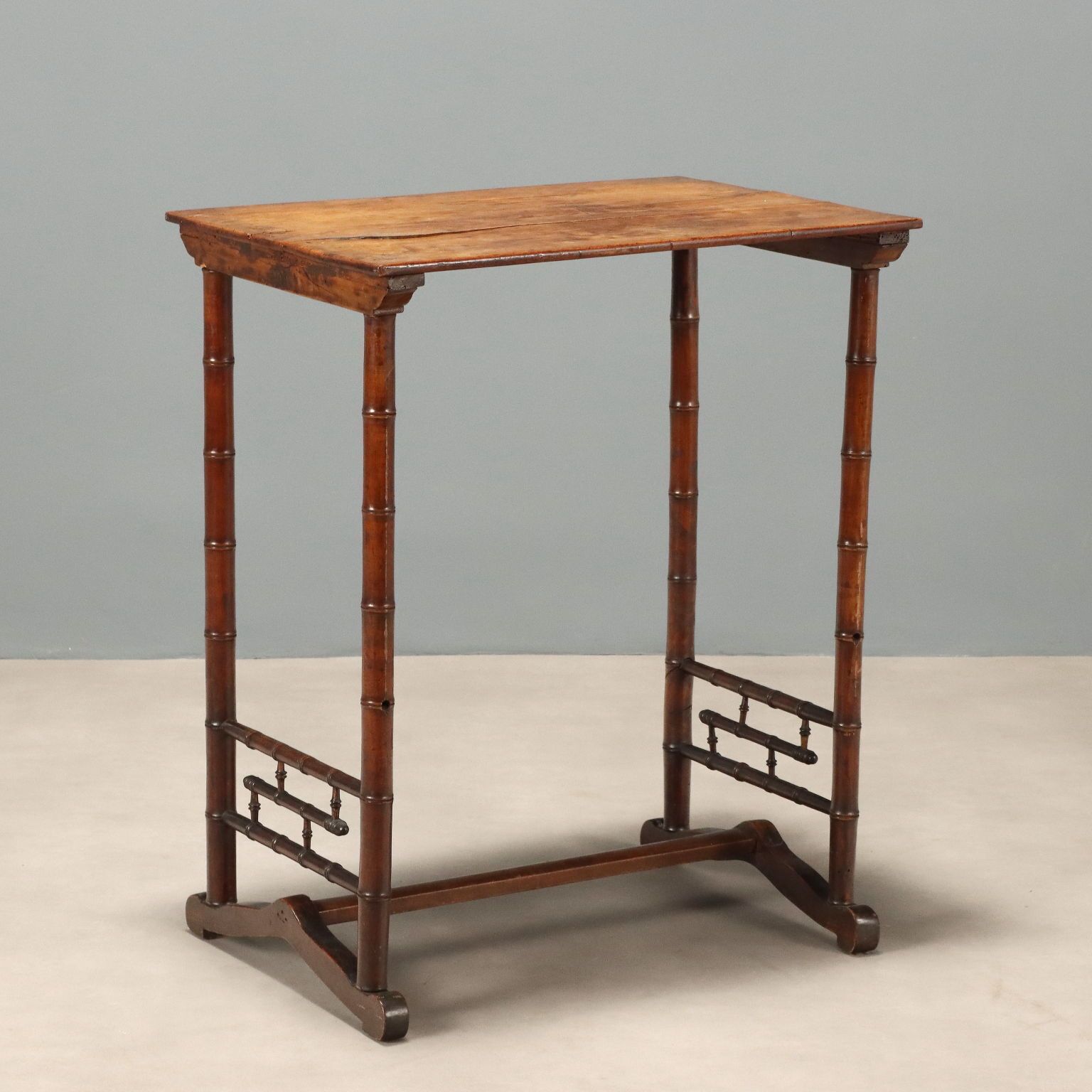 Antique Coffee Table Maple Fake Bamboo Italy XIX Century