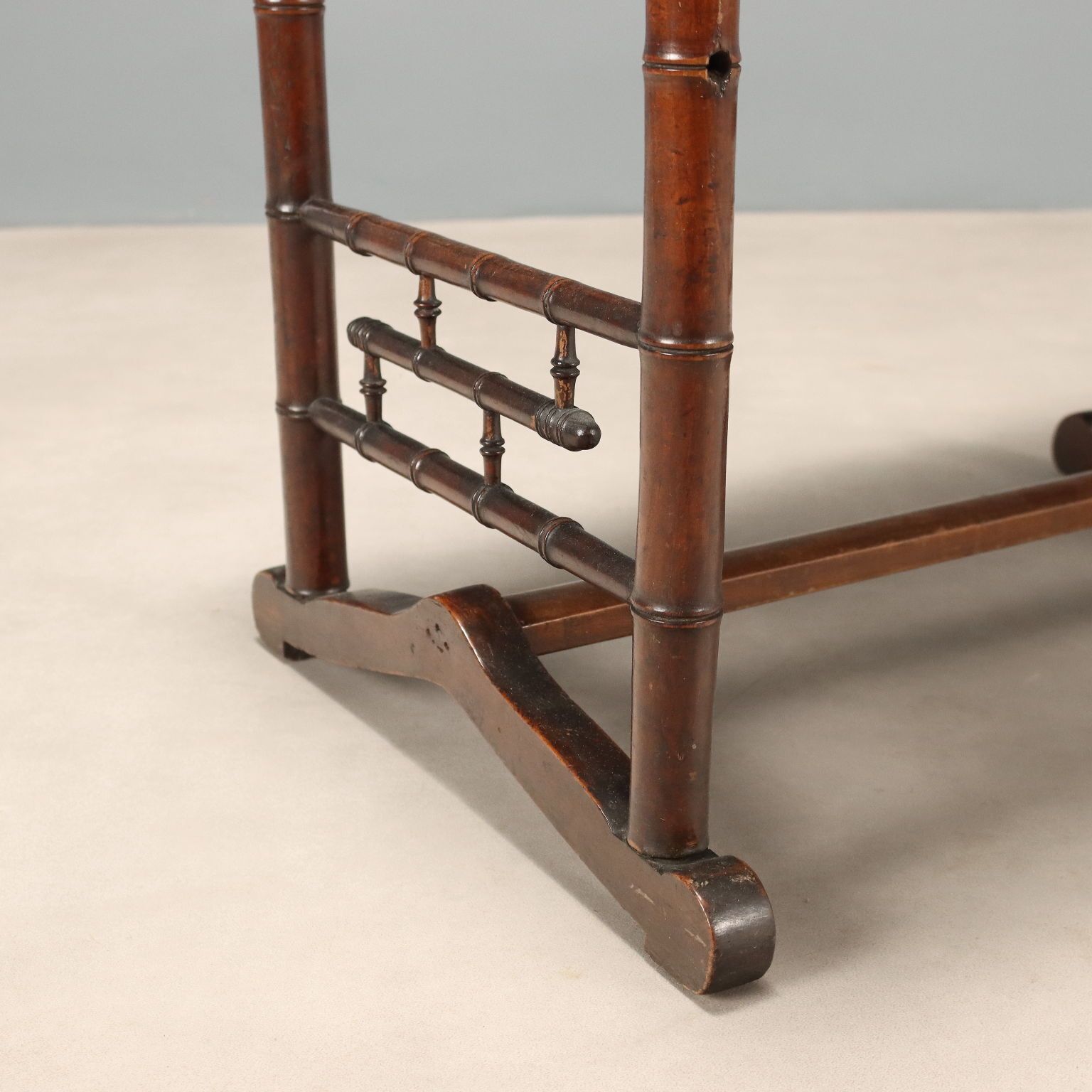 Antique Coffee Table Maple Fake Bamboo Italy XIX Century photo vinterior