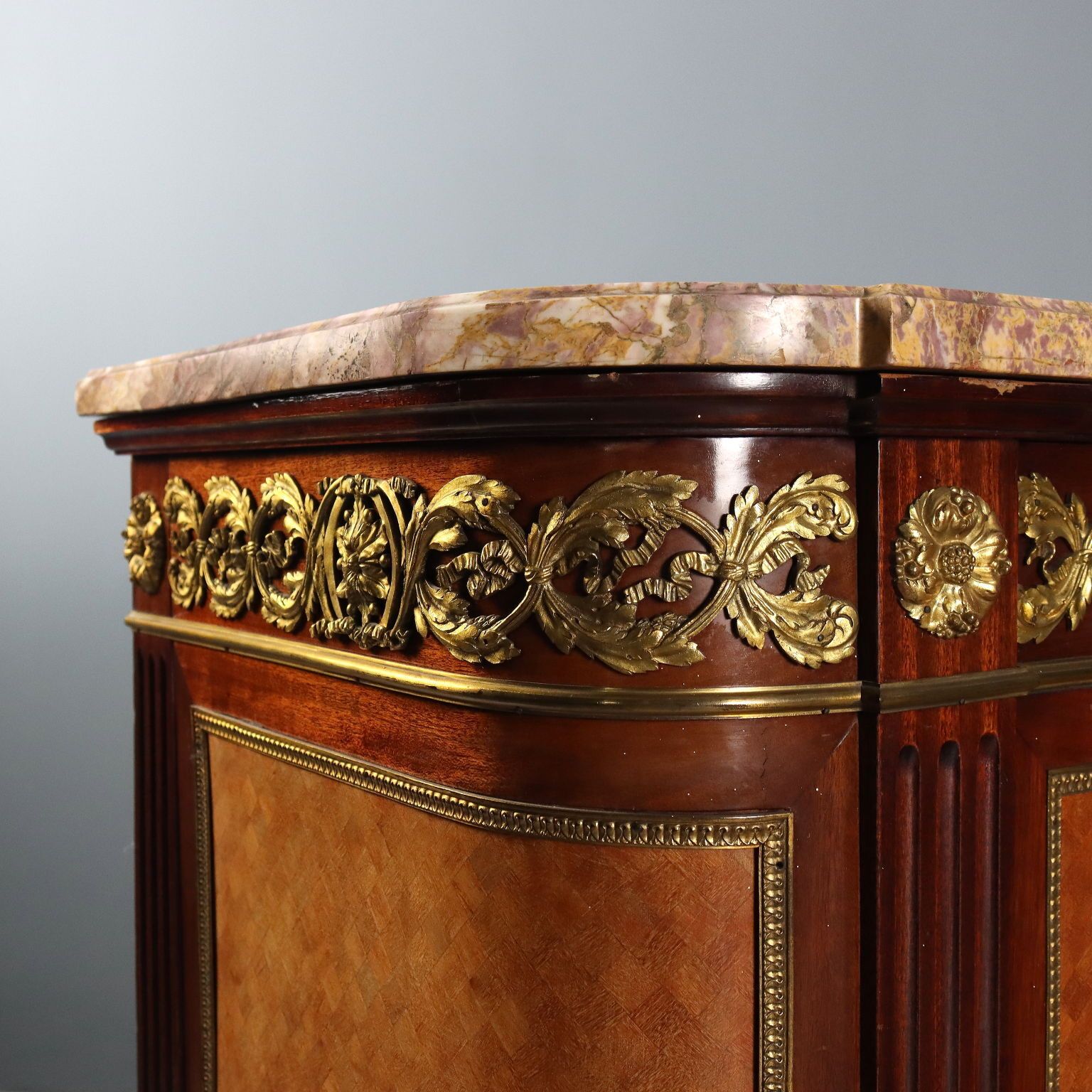 Antique Cupboard Louis XVI Mahogany Gilded Bronze XX Century photo Furniture