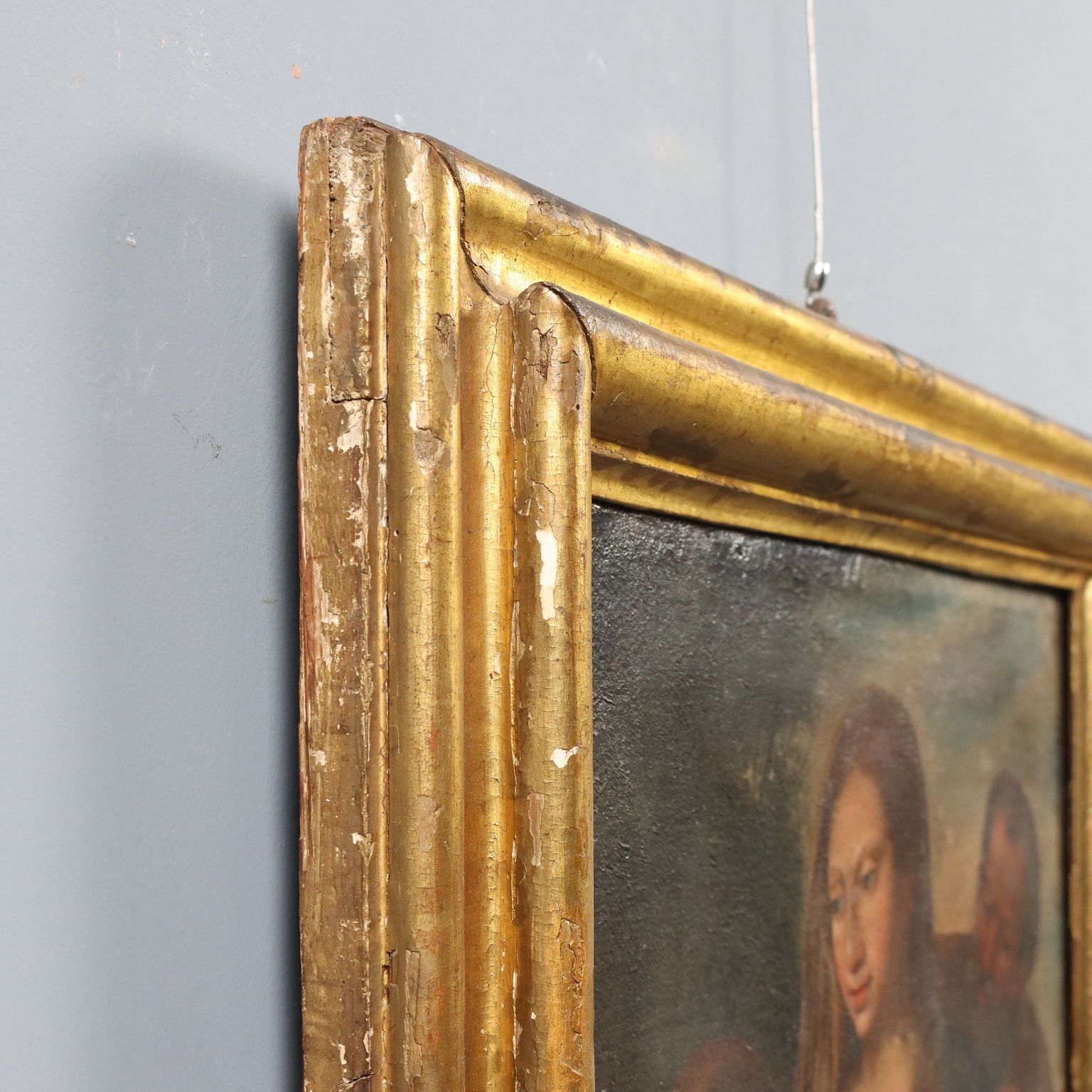 photo for sale Antique Painting The Holy Family With Sant XVII XVIII Century