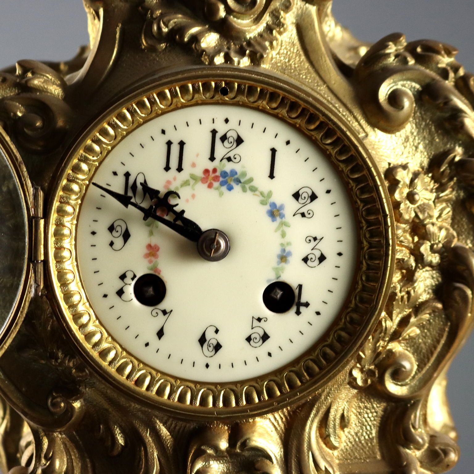 Antique Triptych Clock Gilded Bronze France XIX XX Century photo Home Decor