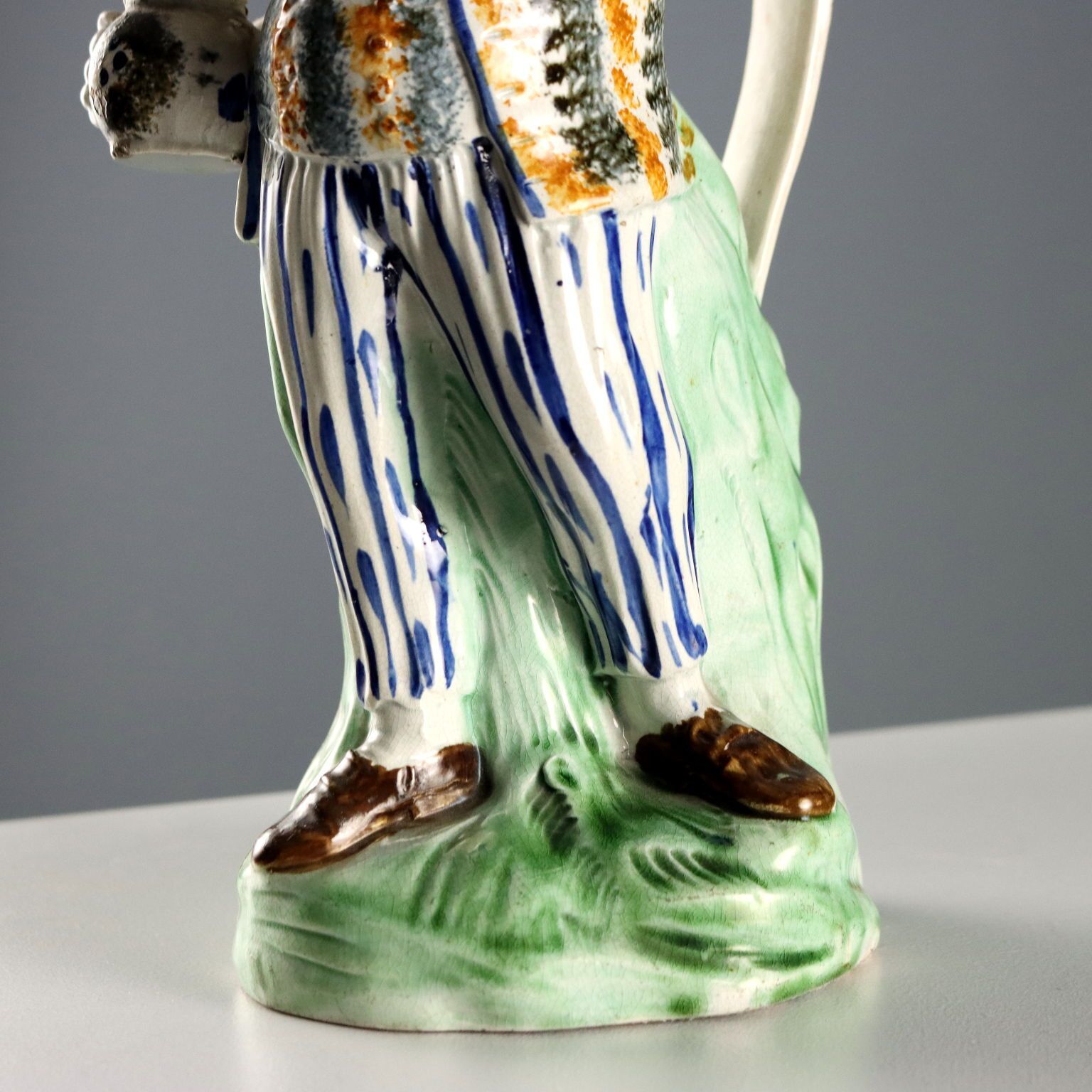 Antique Jug Toby Ceramic Staffordshire Manufacture XIX Century photo vinterior