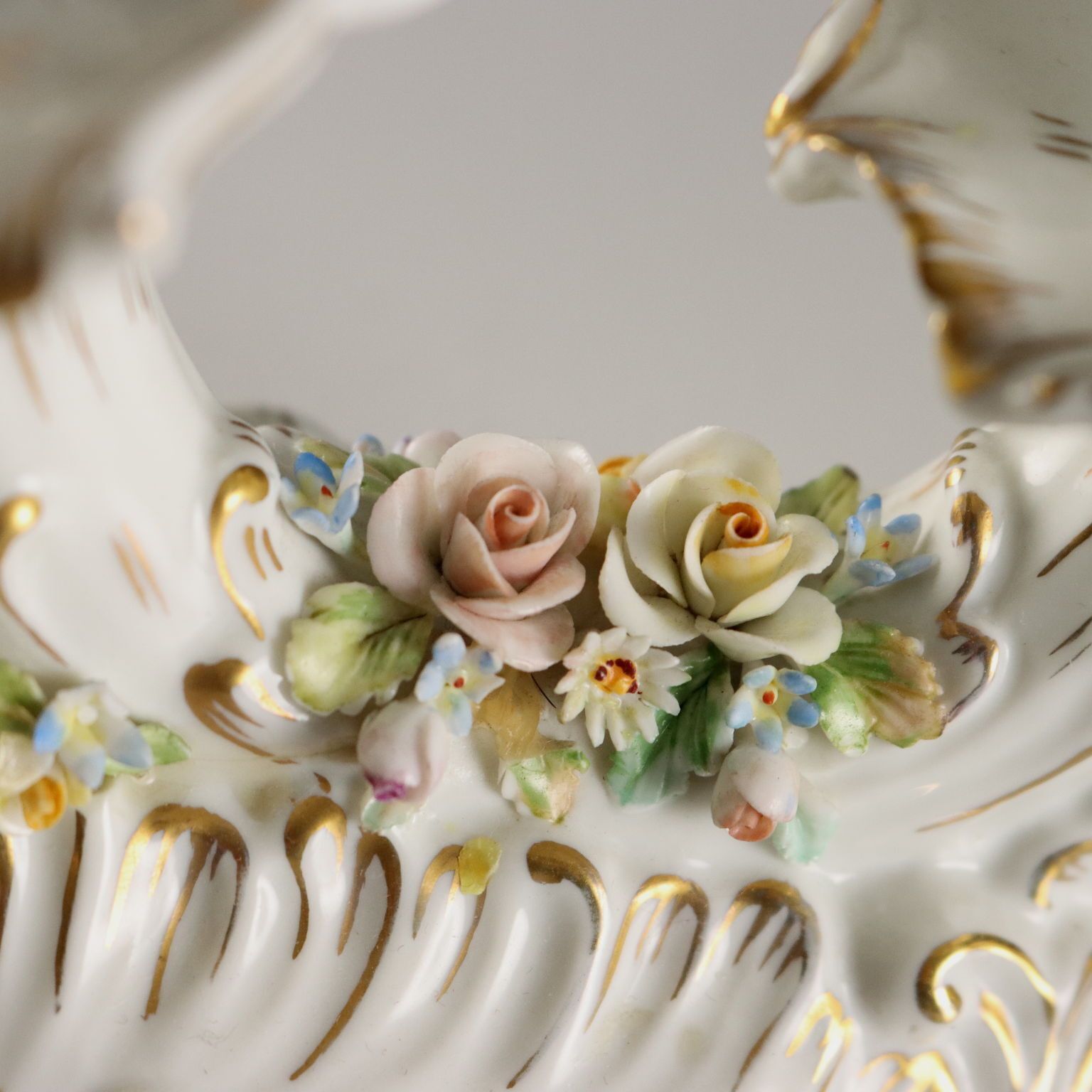 photo for sale Antique Candle Holders Porcelain Capodimonte XX Century