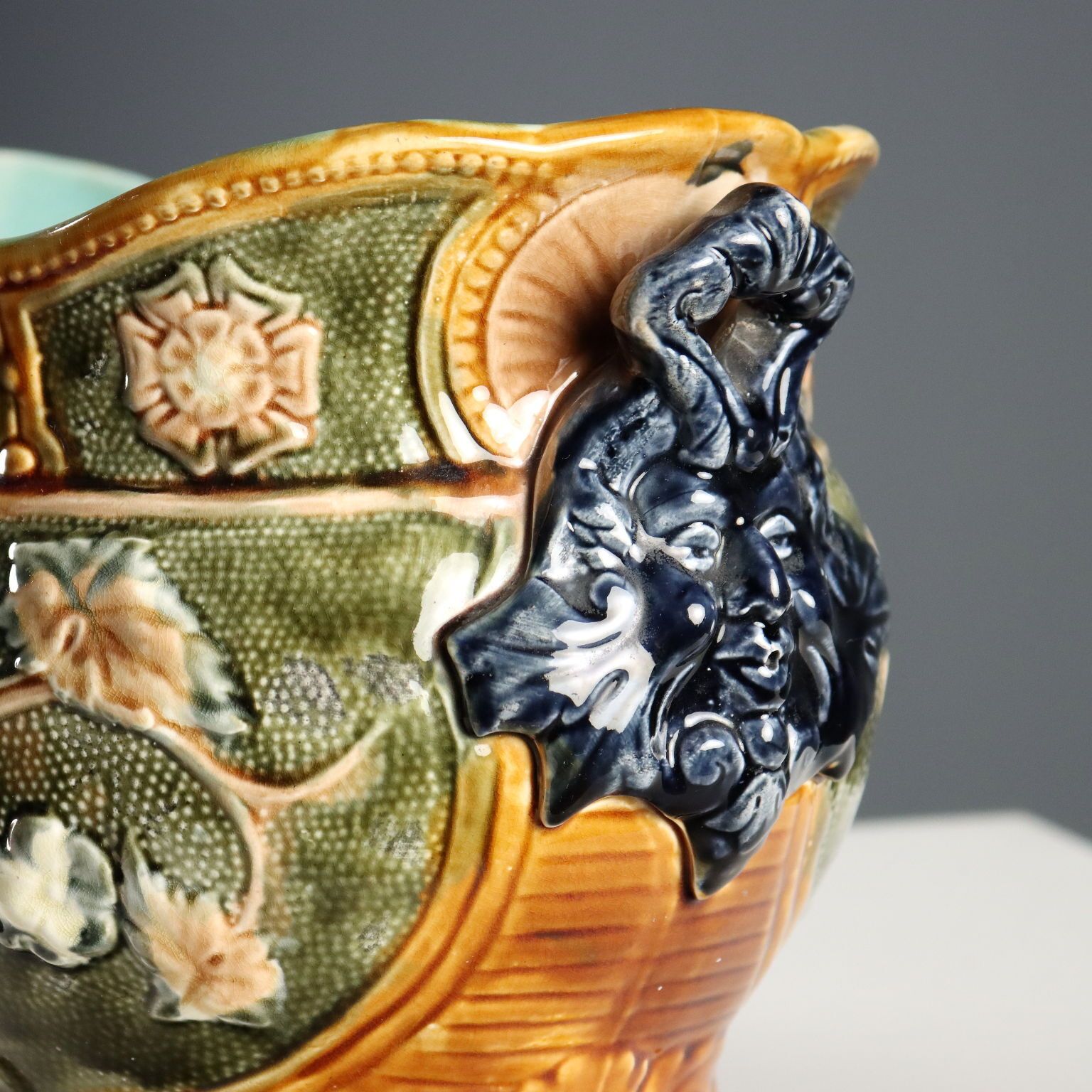 Antique Jardinière Enamelled Ceramic Europe XX Century photo vinterior