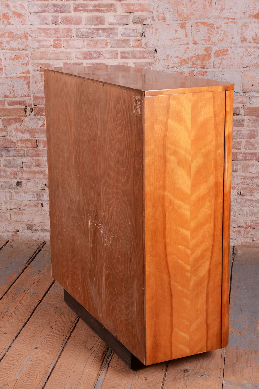 Furniture Restored Art Deco Cabinet, By J. Halabala, Up Zavody, Satin Wood, Czech, 1940s photo