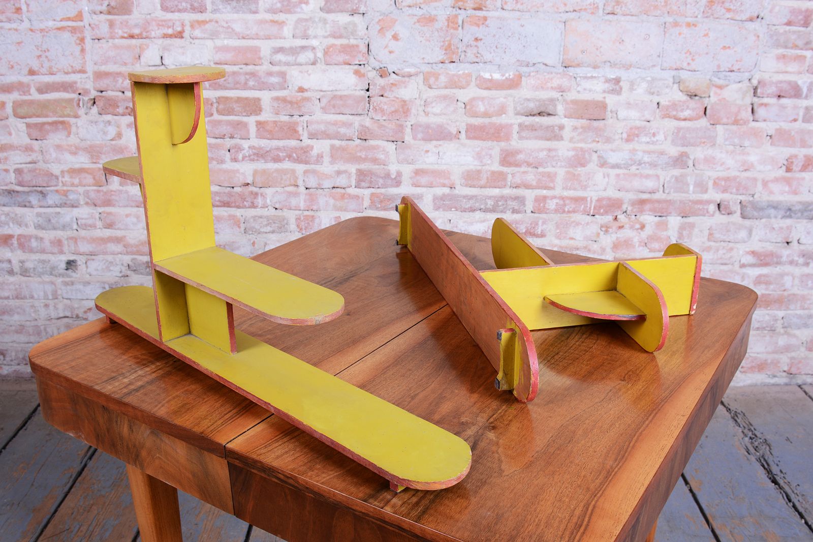 350.0 Pair Of Original Art Deco Flower Stands, Lacquered Wood, Czech, 1930s photo