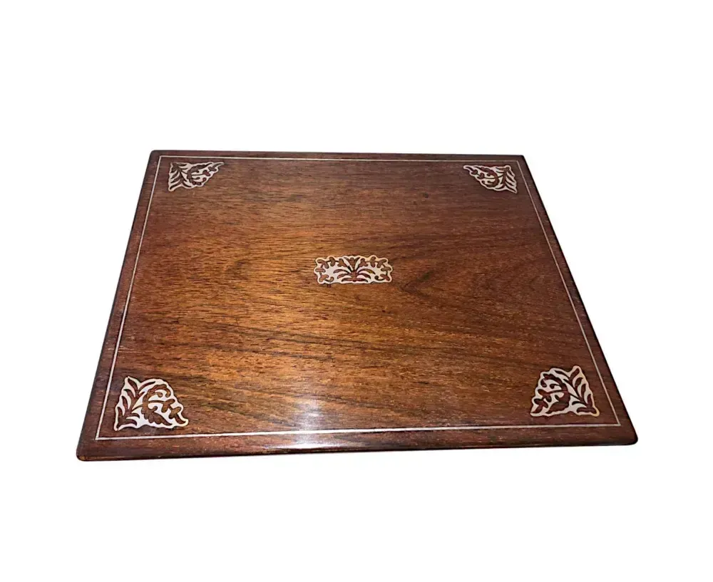 A Gorgeous 19th Century Mother Of Pearl Inlaid Jewellery Or Work Box photo Home Decor