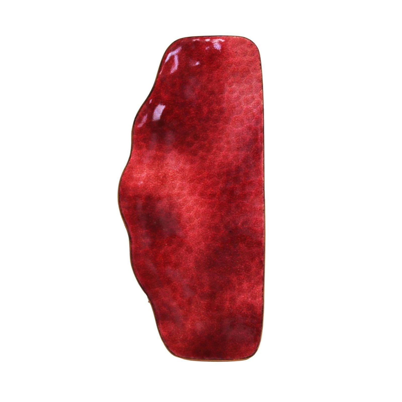 Italian Mid Century Door Handle By Paolo De Poli In Red Enameled Copper, Circa 1960 photo for sale