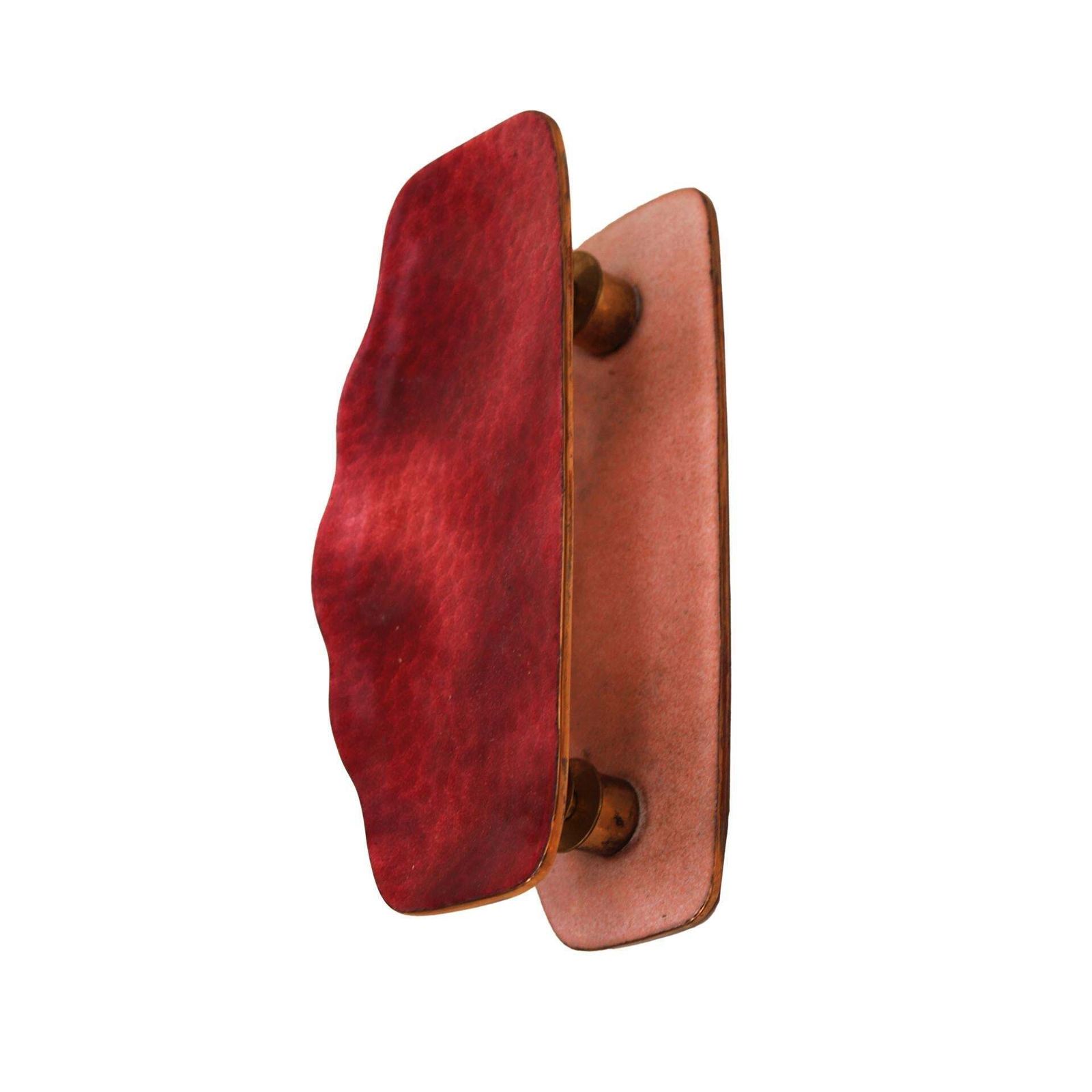 Italian Mid Century Door Handle By Paolo De Poli In Red Enameled Copper, Circa 1960 photo 3494.0