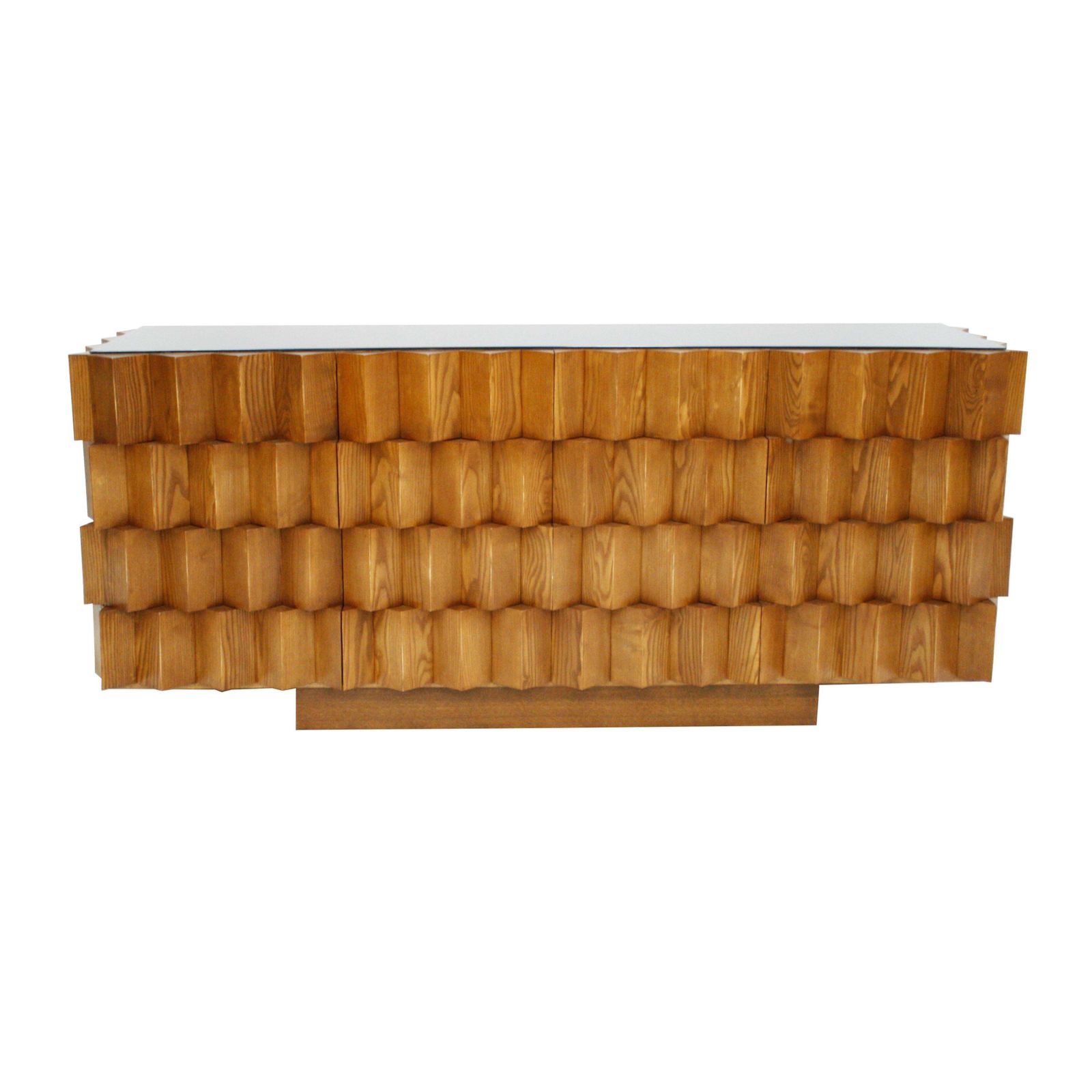 Italian Sideboard In Oak Wood And Black Glass In Mid Century Modern Style photo furniture