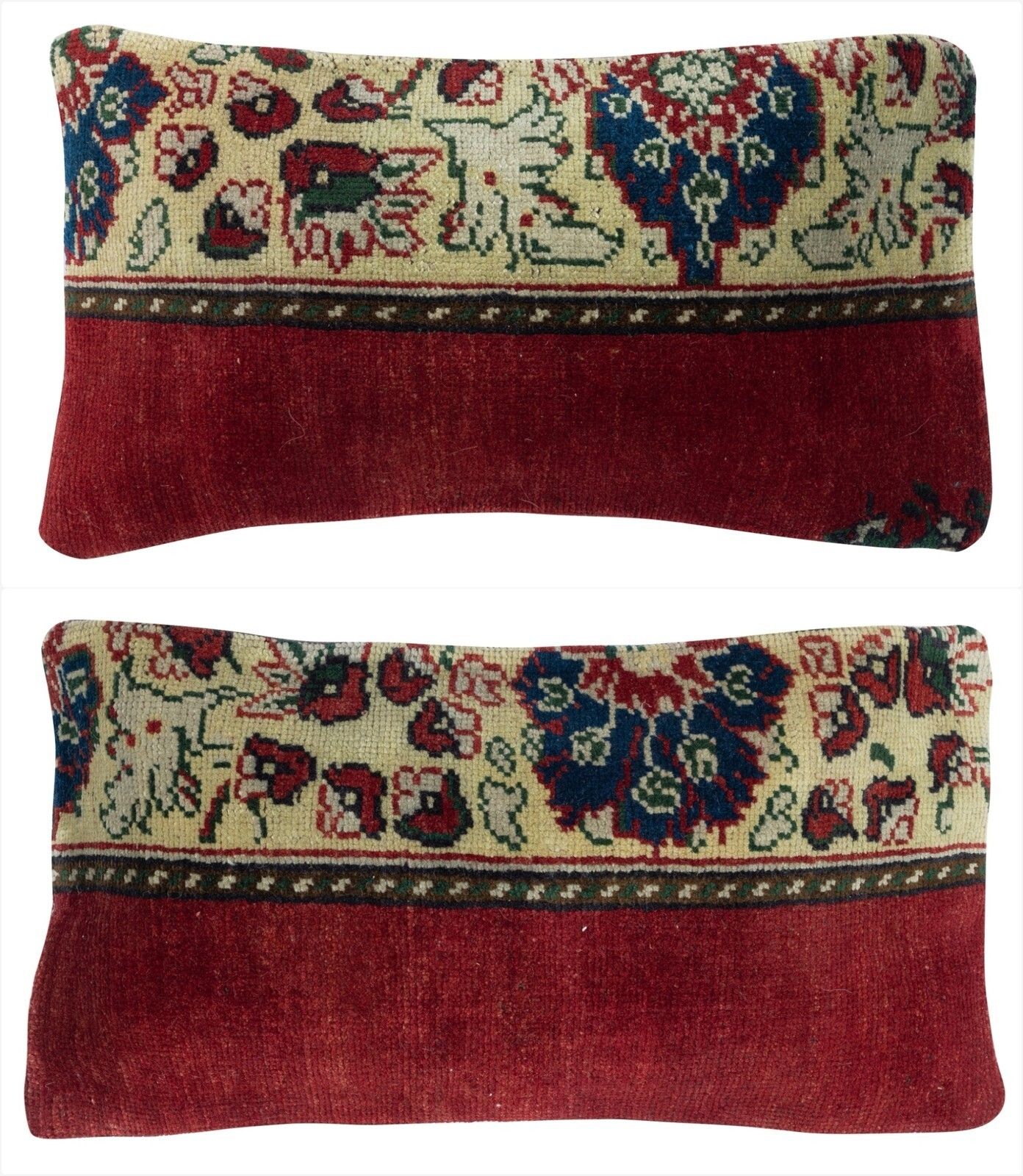 13"X24" Set Of 2   Vintage Cushion Covers. Wool Pillowcases. Throw Pillow Covers
