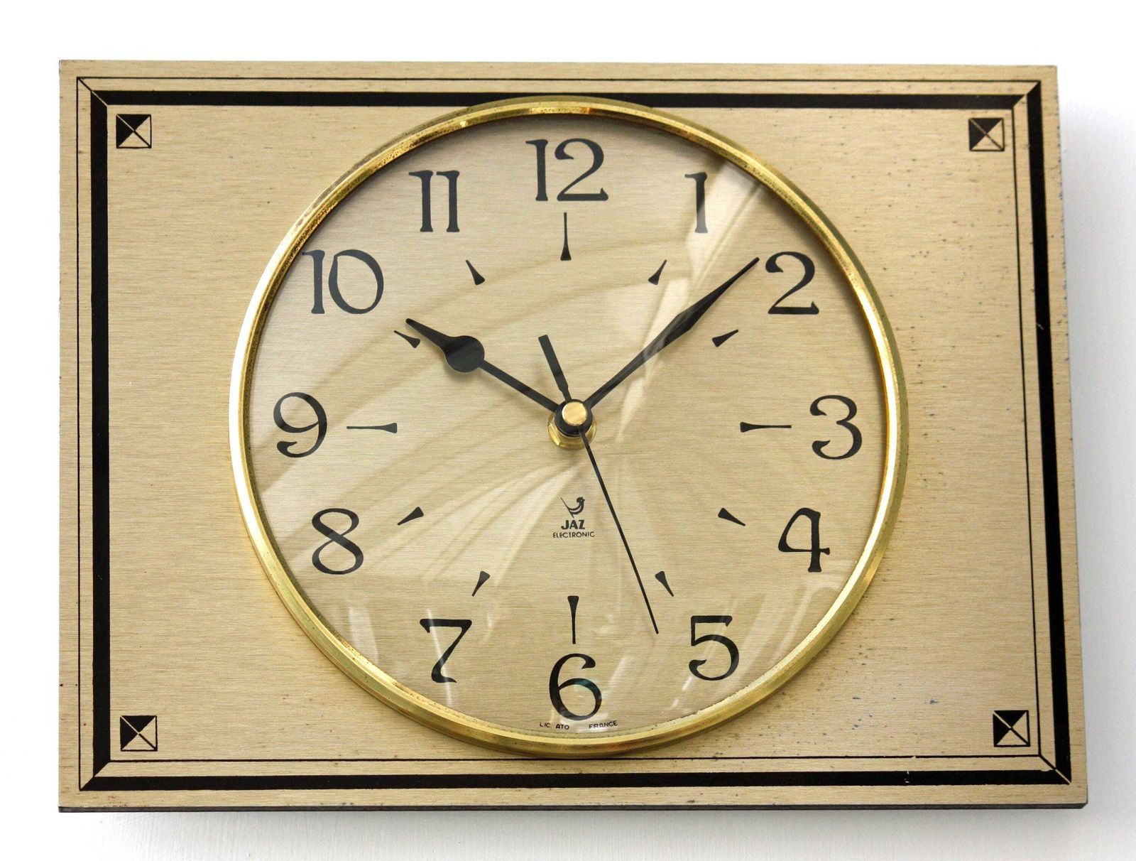 Vintage Jaz Wall Clock   28cm French Metal Retro Mid Century Gold Clock Gift Off The Wall Clocks photo furniture