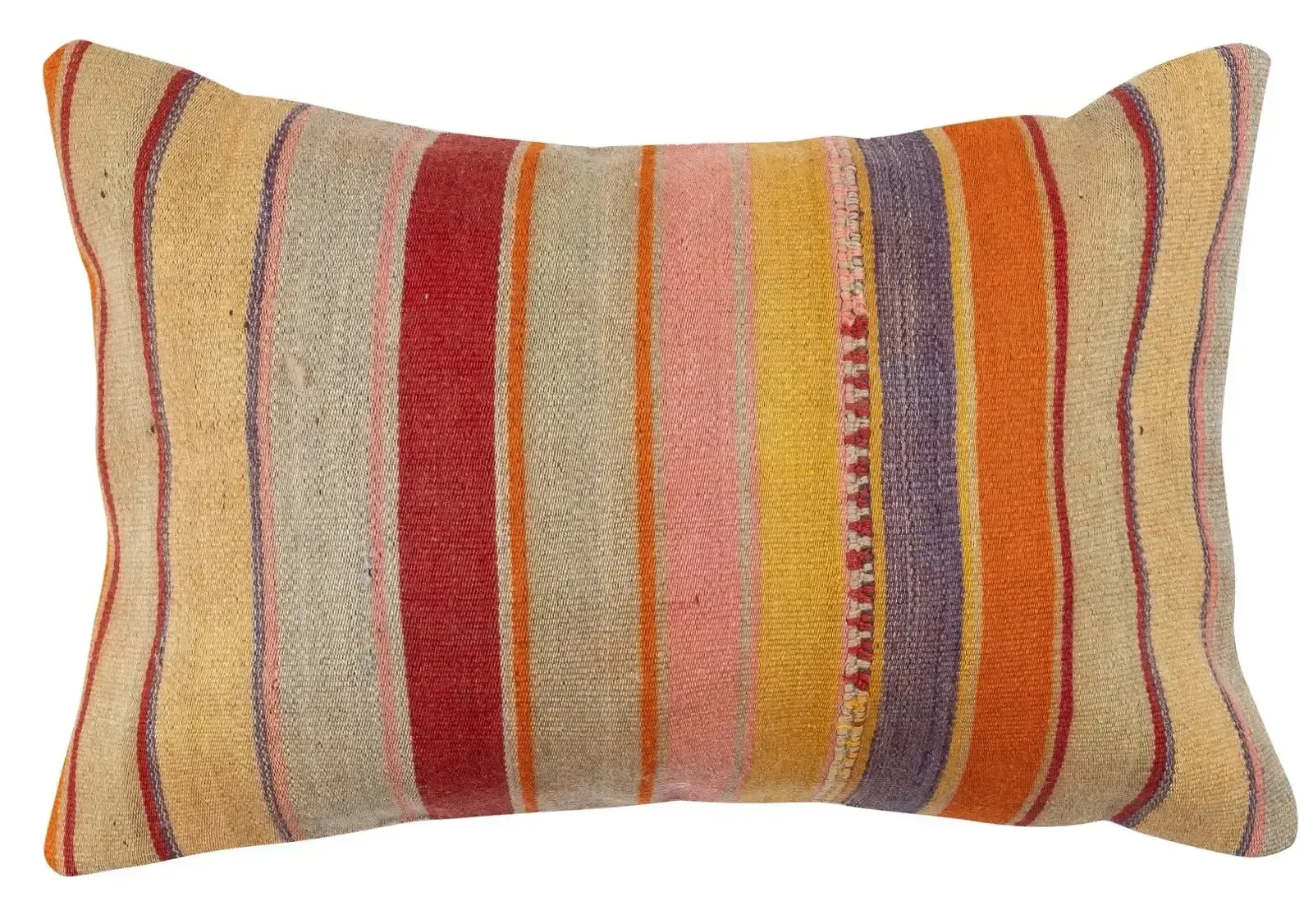 16"X24" Hand Woven Kilim Cushion Cover. Vintage Pillowcase. Accent Pillow