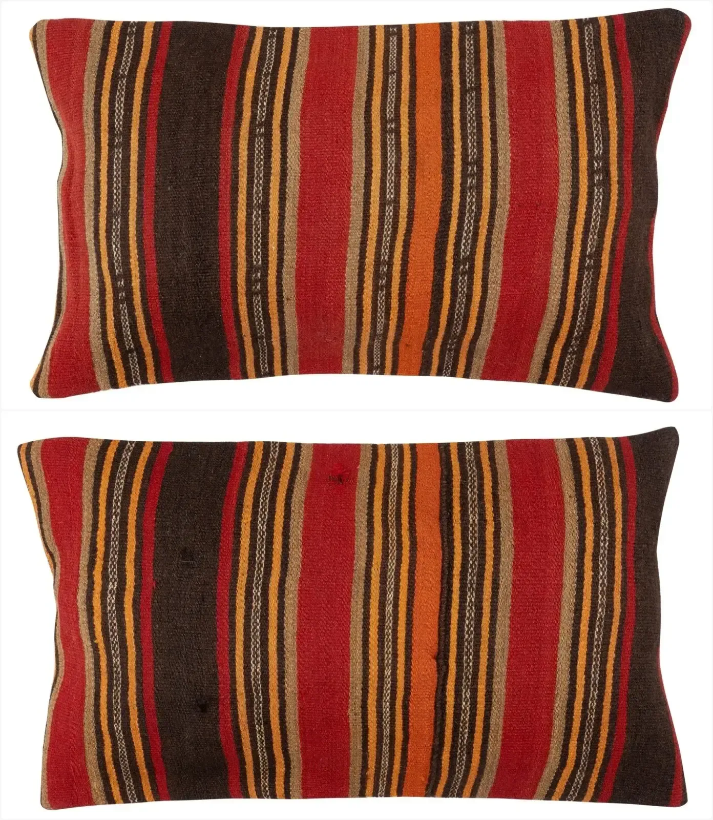 14"X24" Set Of 2   Handmade Kilim Cushion Covers. A Pair Of Lumbar Pillow Covers