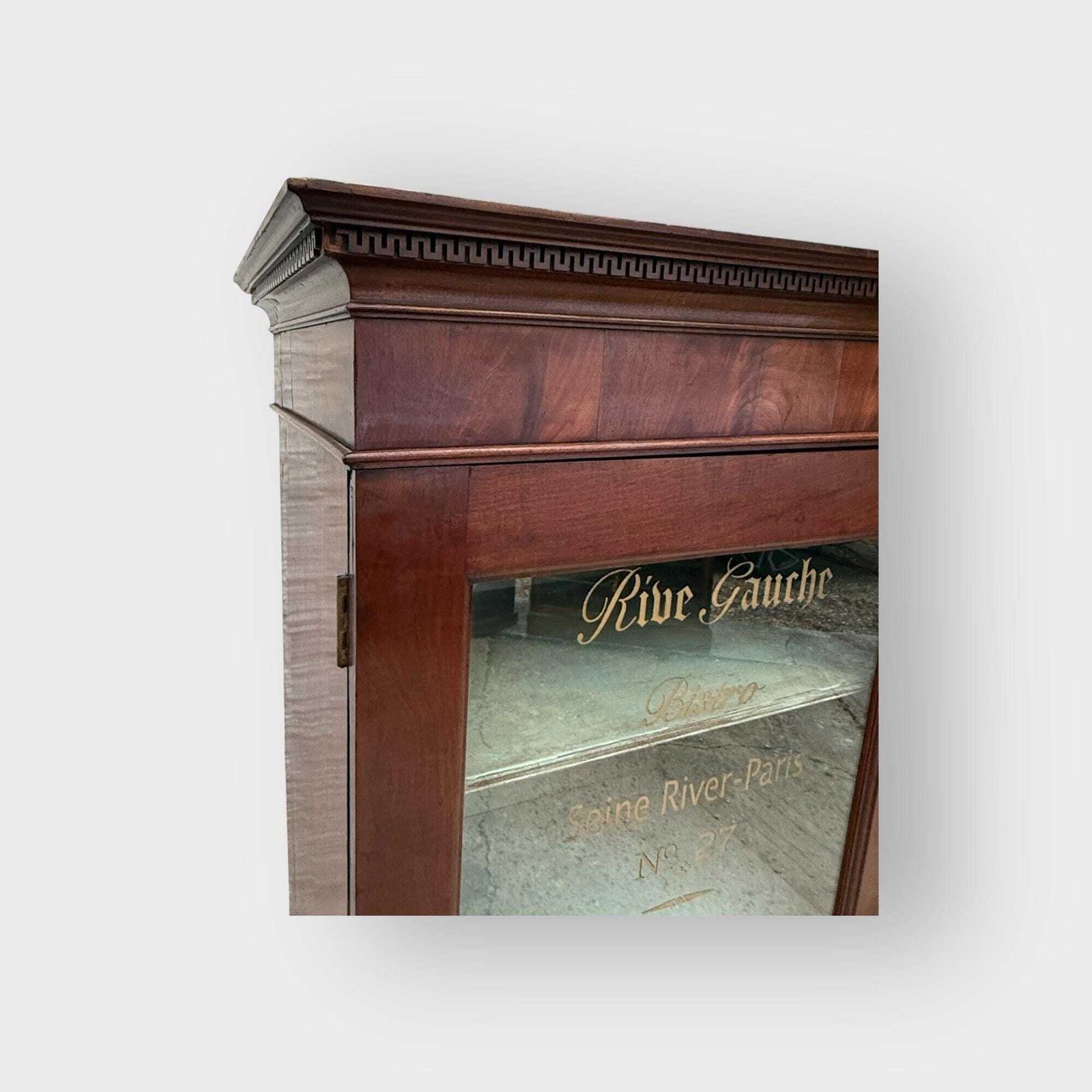 Edwardian Glazed Bookcase 2 Door Glazed Cupboard With Later Lettering photo 595.0