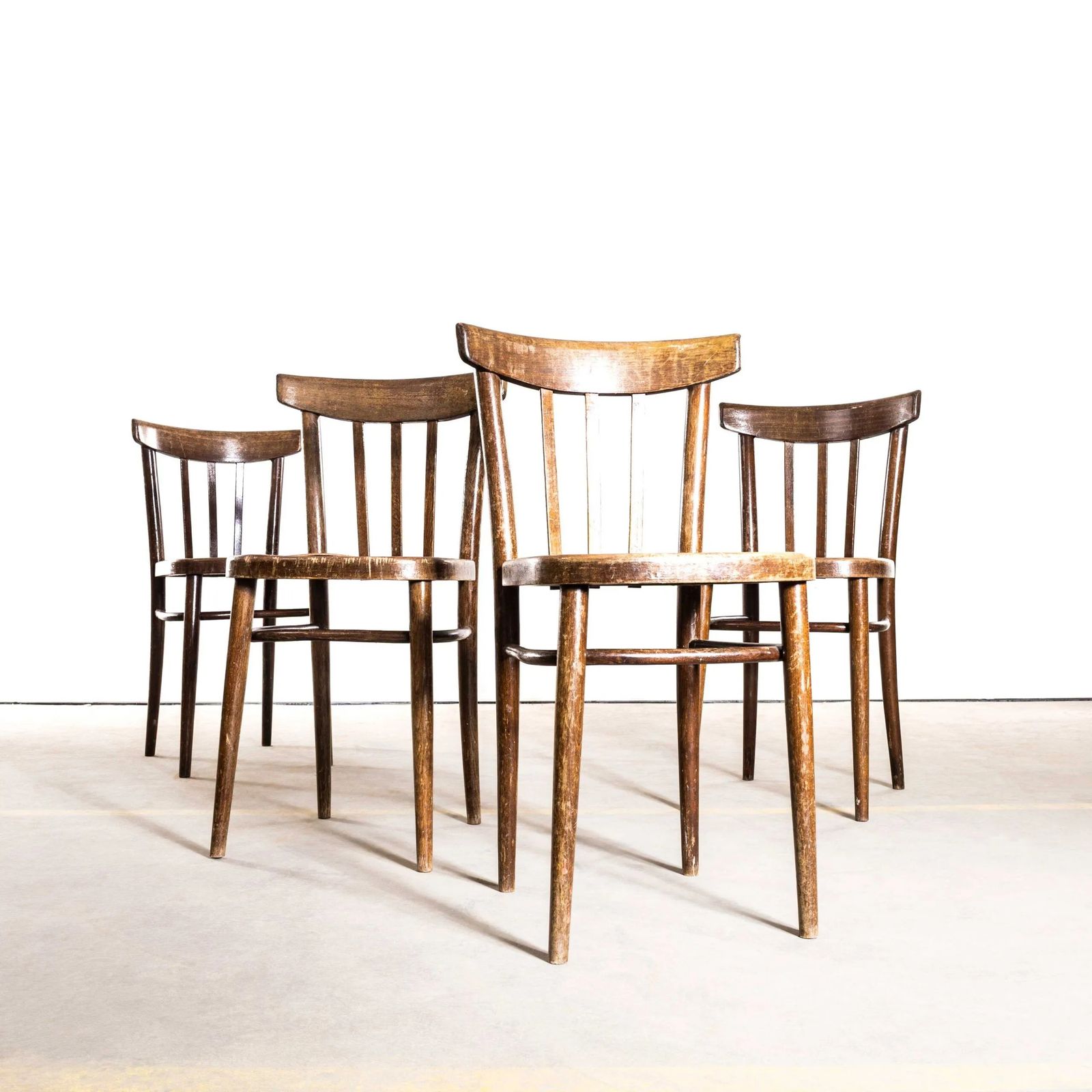 1950’s Elegant Tall Bentwood Dining Chairs By Ton – Set Of Four