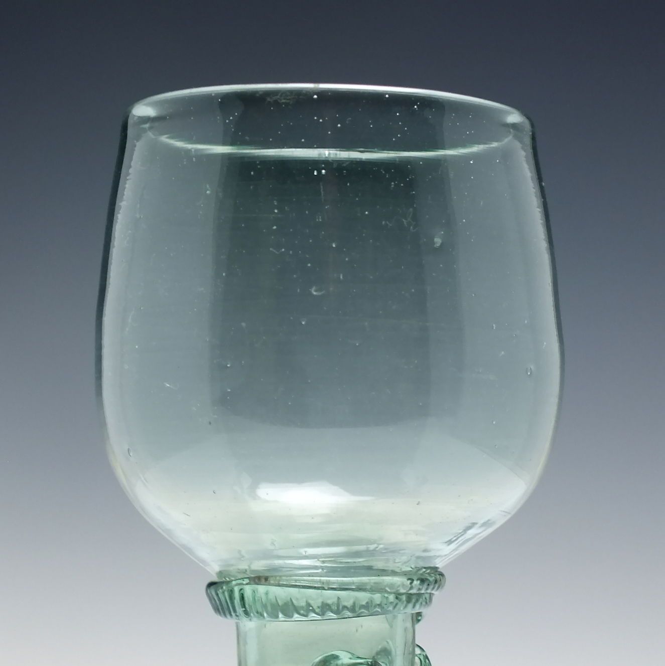 18th Century Green English Export Wine Roemer Glass With Hollow Stem C1790 photo Home Decor
