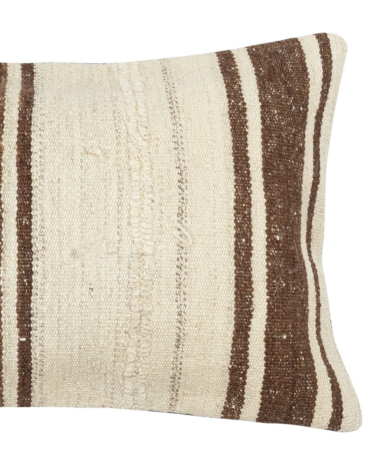 14"X24" Hemp Kilim Cushion Cover. Hand Woven Lumbar Pillow Cover. Throw Pillow photo for sale