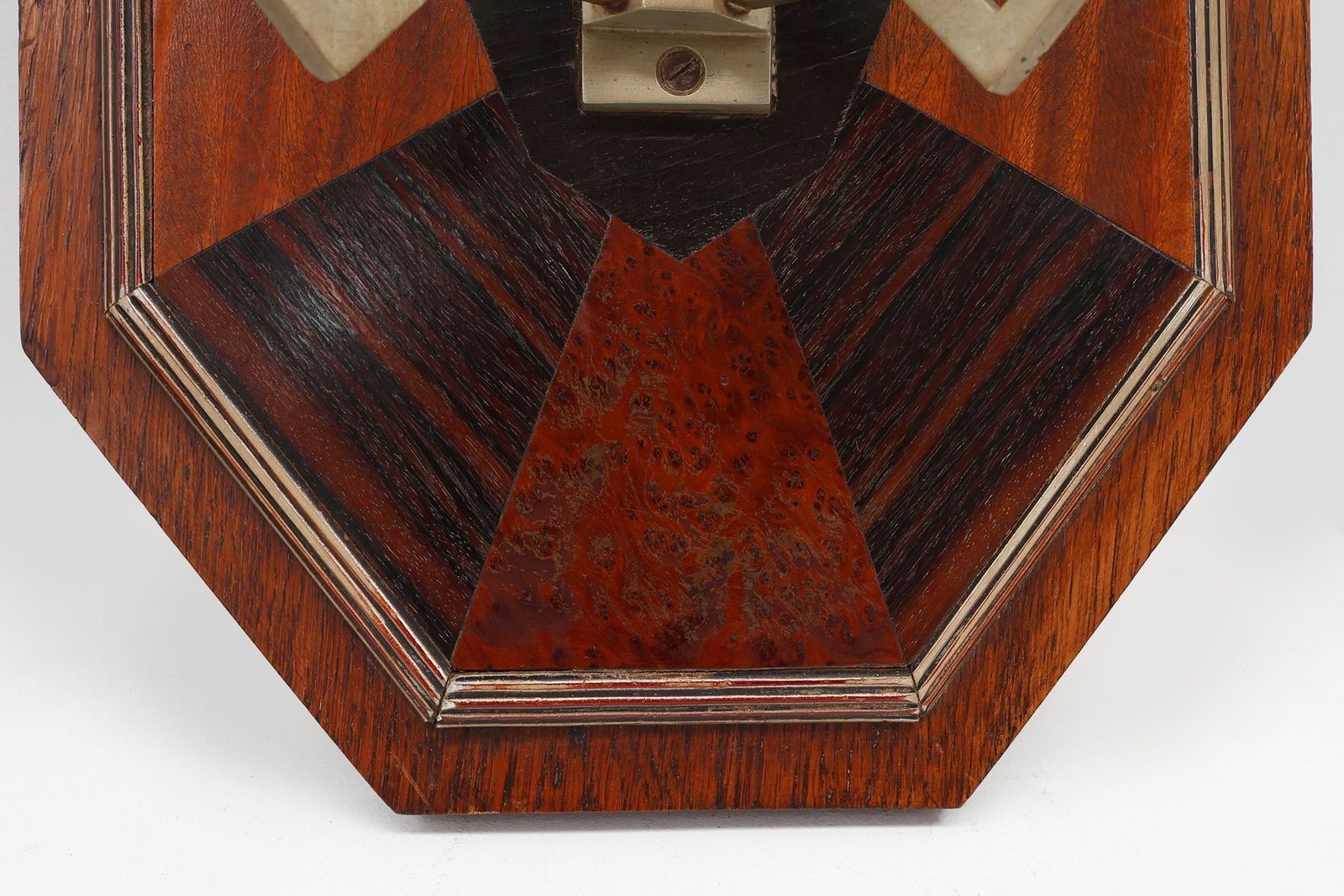 Art Deco Wall Mounted Coat Rack With Geometric Marquetry, France, 1930s photo Furniture