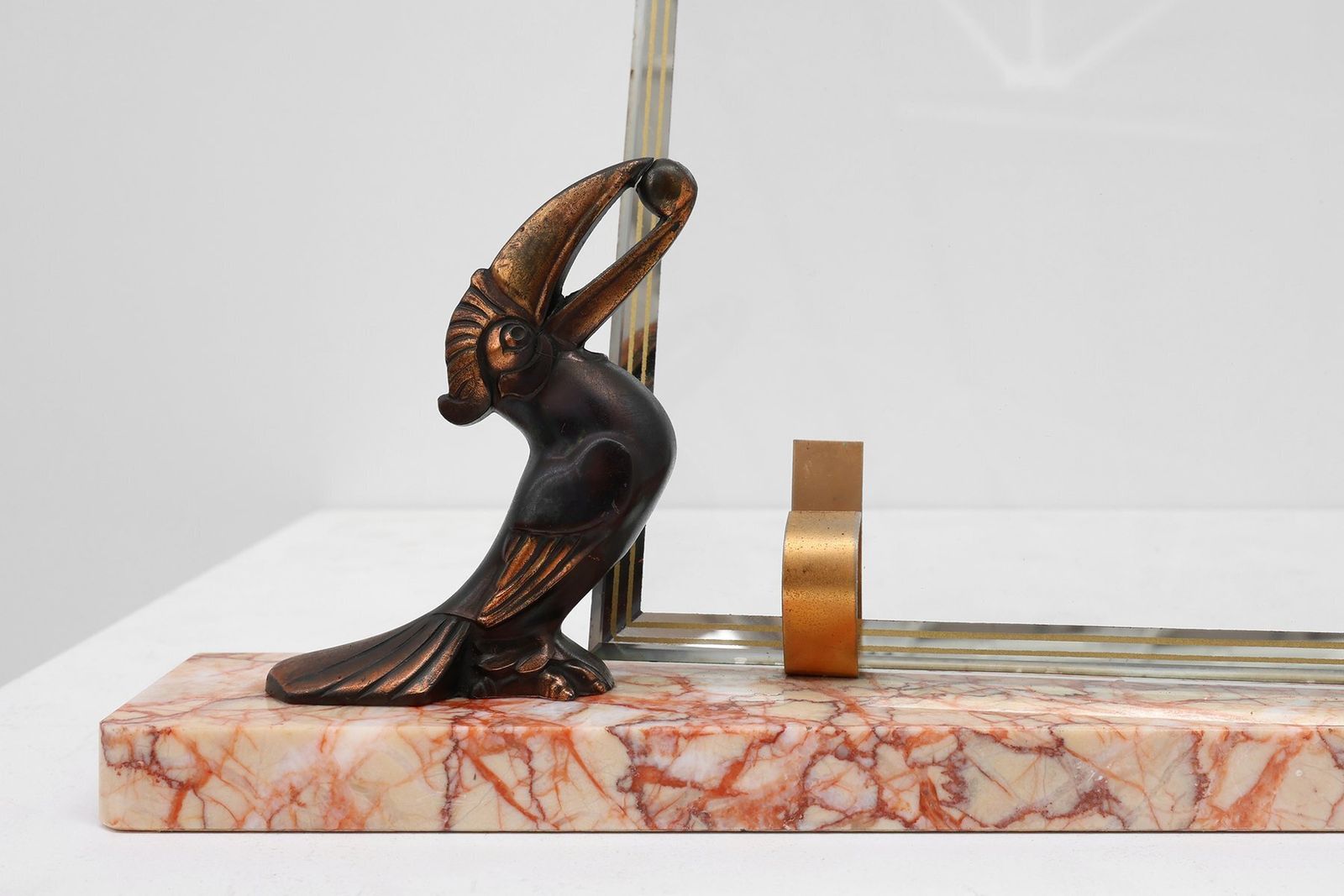 Art Deco Picture Frame With Toucan Sculpture From Guénot, France, 1920s photo vinterior