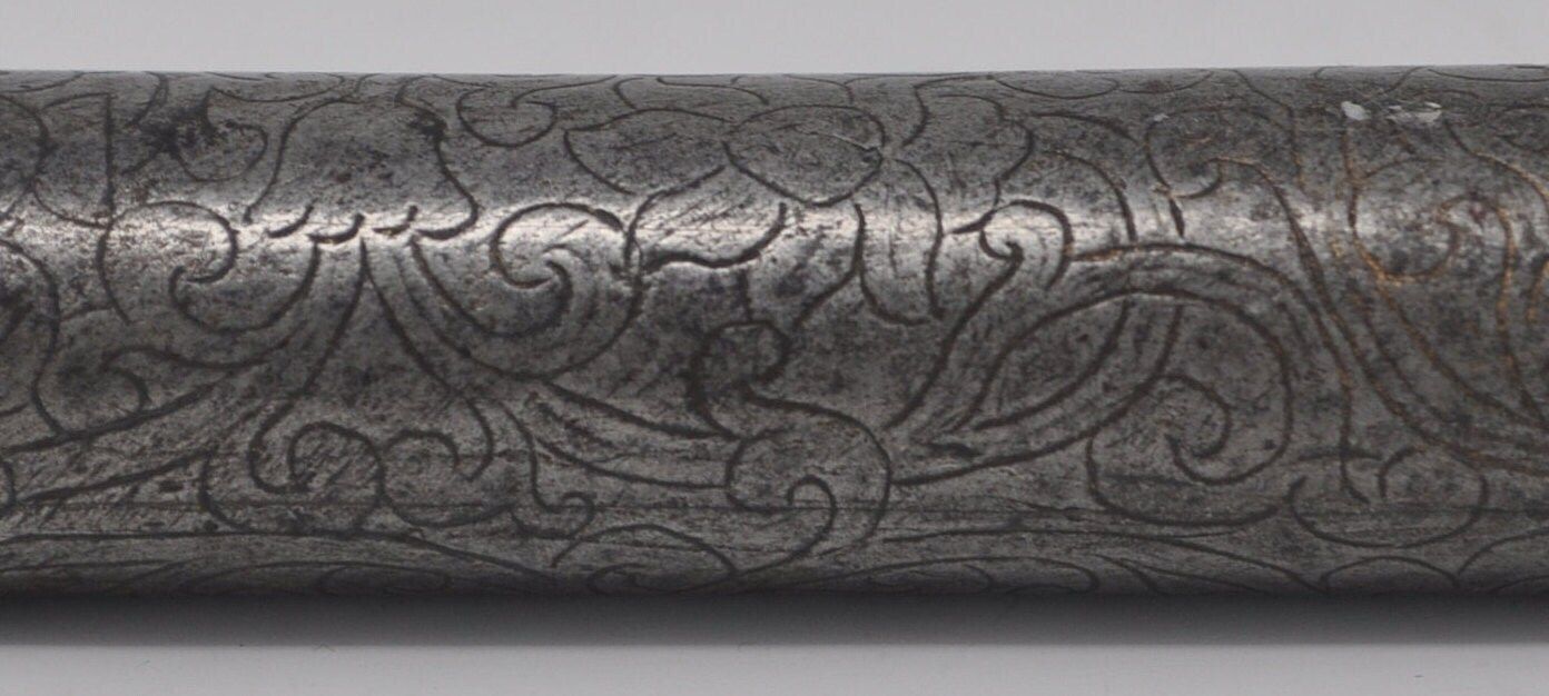 Antique Tibetan Iron Document Holder, 16th 17th Century, Parcel Gilt Scrollwork Pen Case, Rare Himalayan Antiquity Collector Gift photo furniture