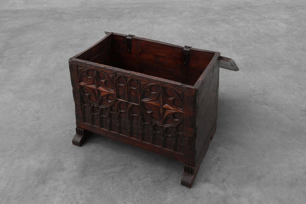photo for sale 16th Century Gothic Carved Oak Chest, France