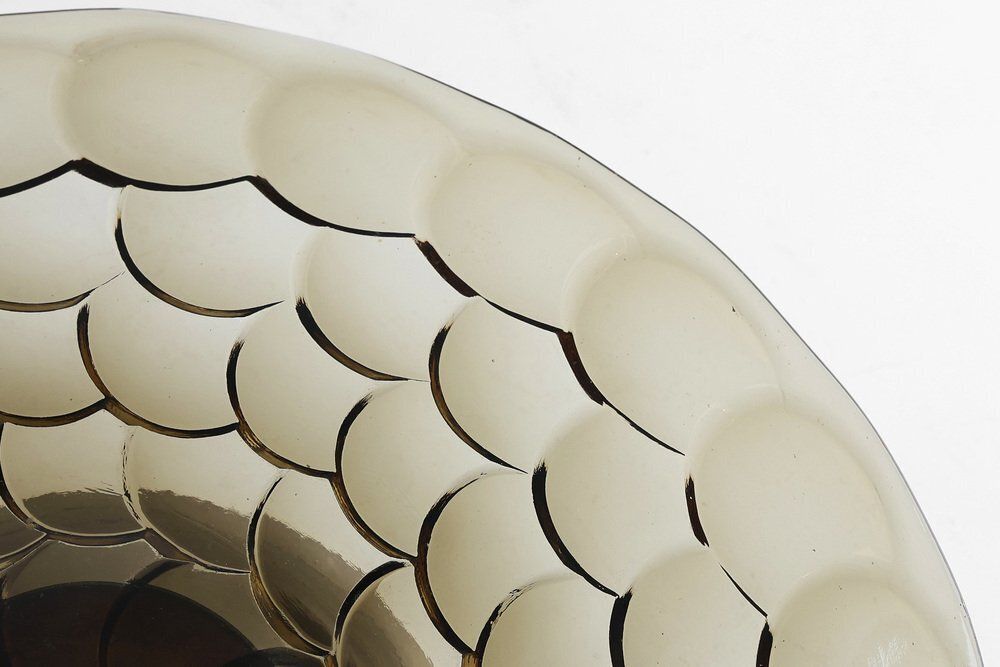 Art Deco Glass, Wood And Metal Fruit Bowl, France, 1940s photo buy