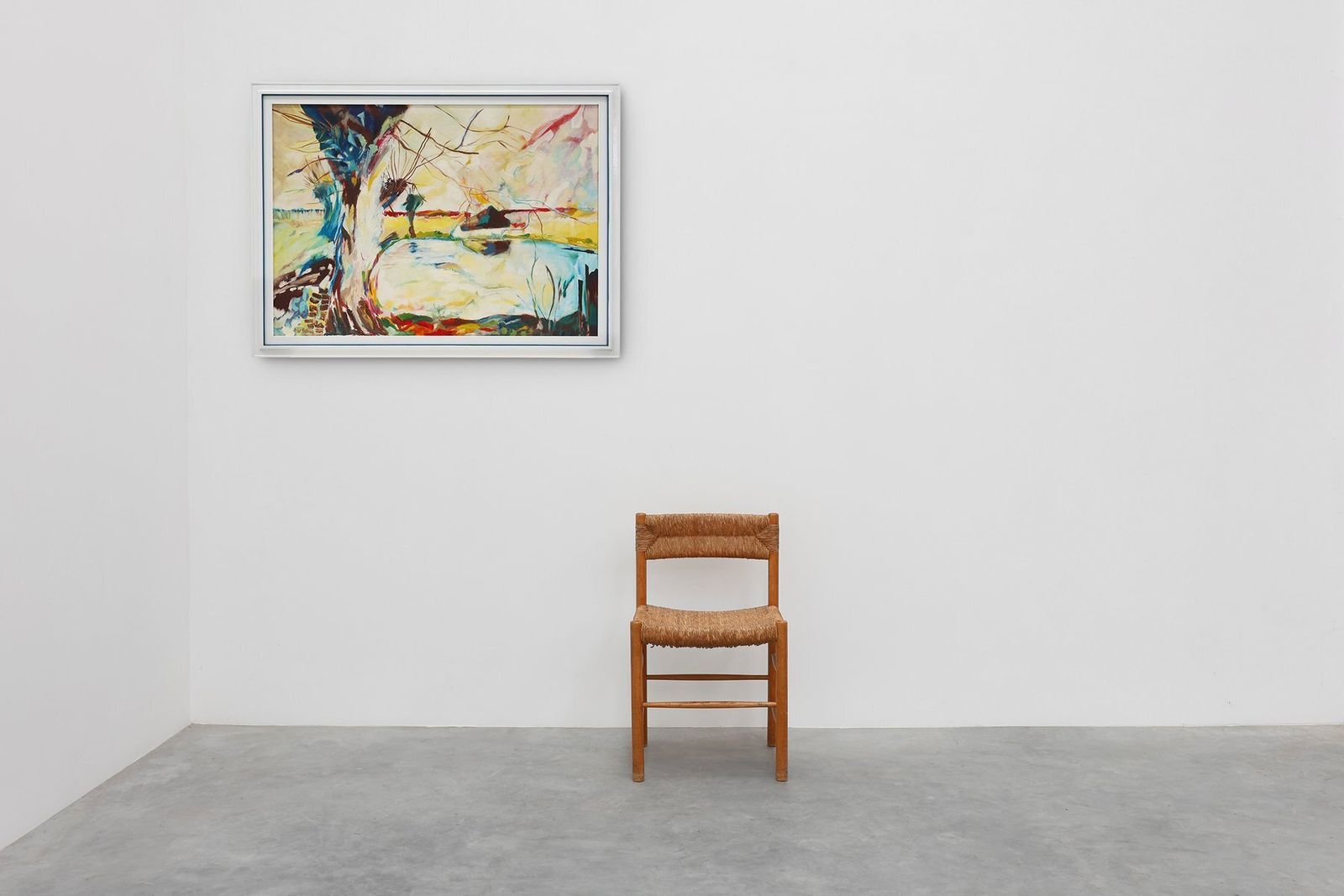 Belgian Artist, Modern Abstract Landscape, Oil On Canvas, 1982 photo furniture