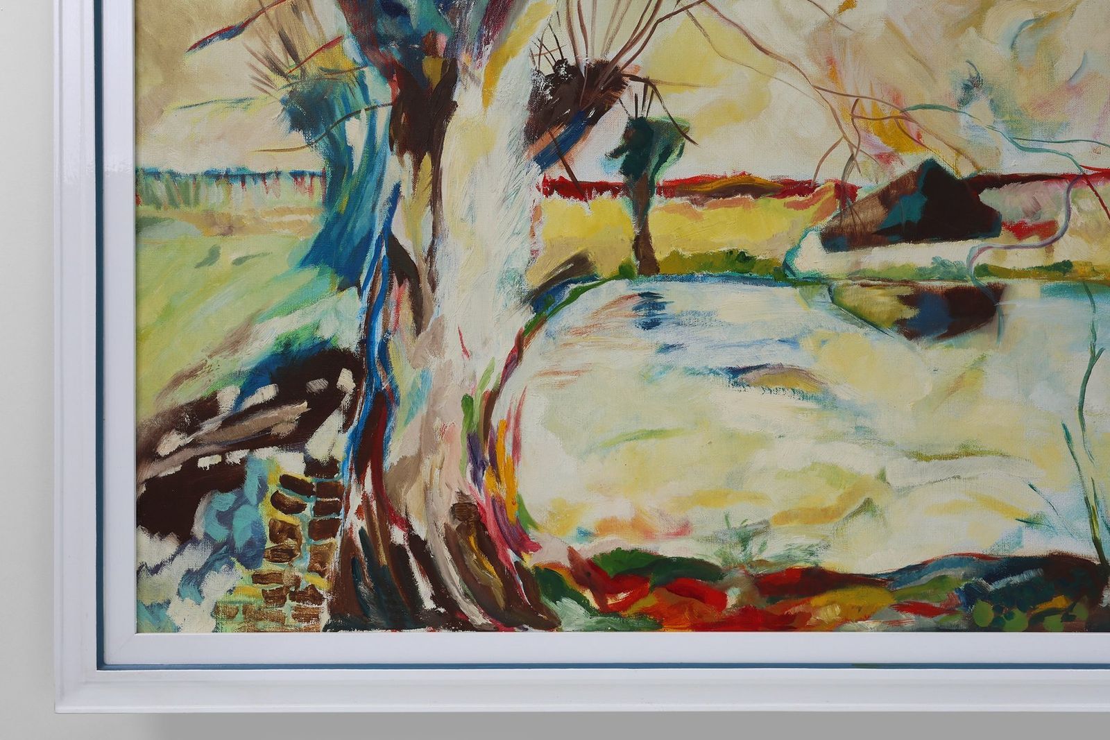Belgian Artist, Modern Abstract Landscape, Oil On Canvas, 1982 photo for sale