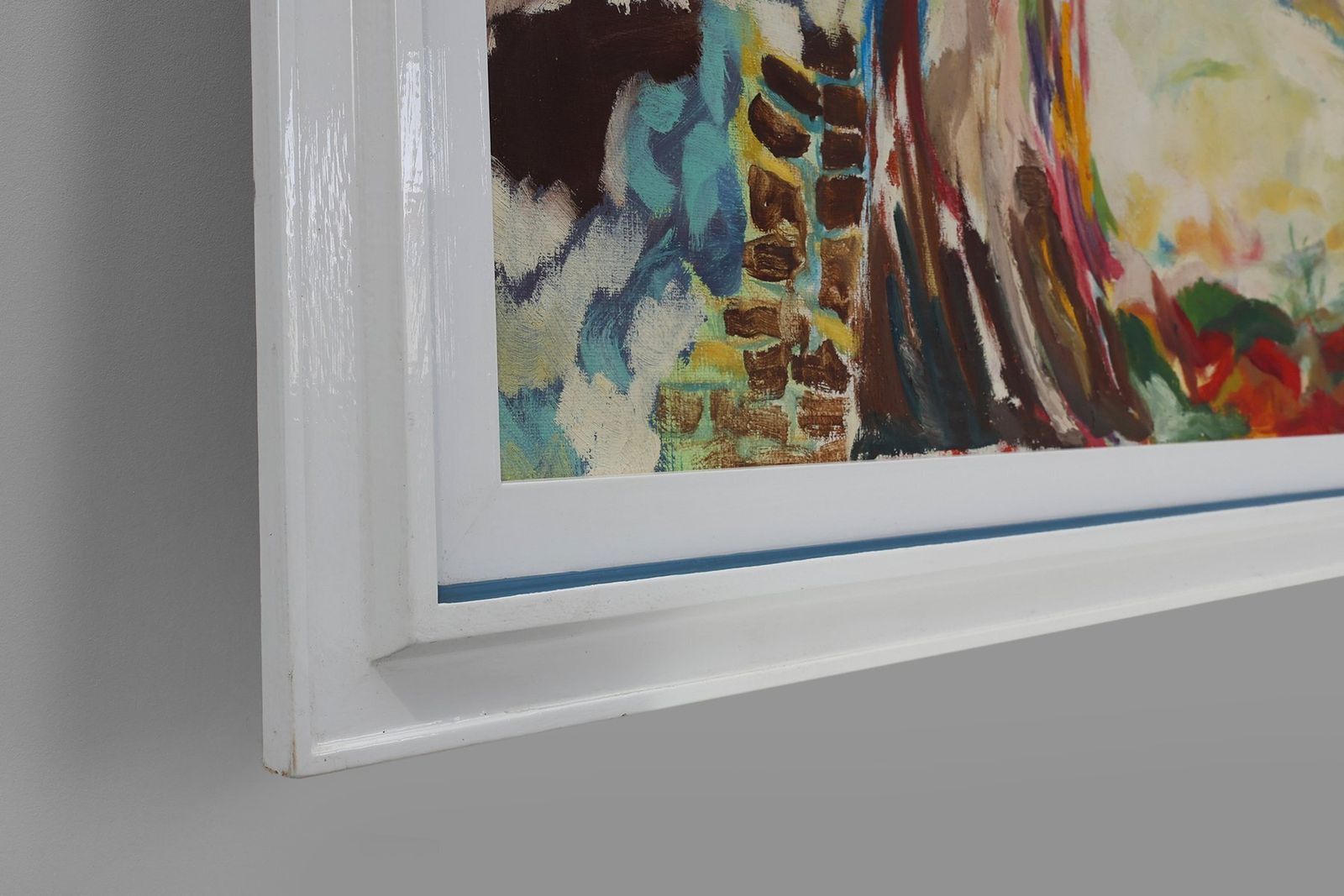 photo furniture Belgian Artist, Modern Abstract Landscape, Oil On Canvas, 1982