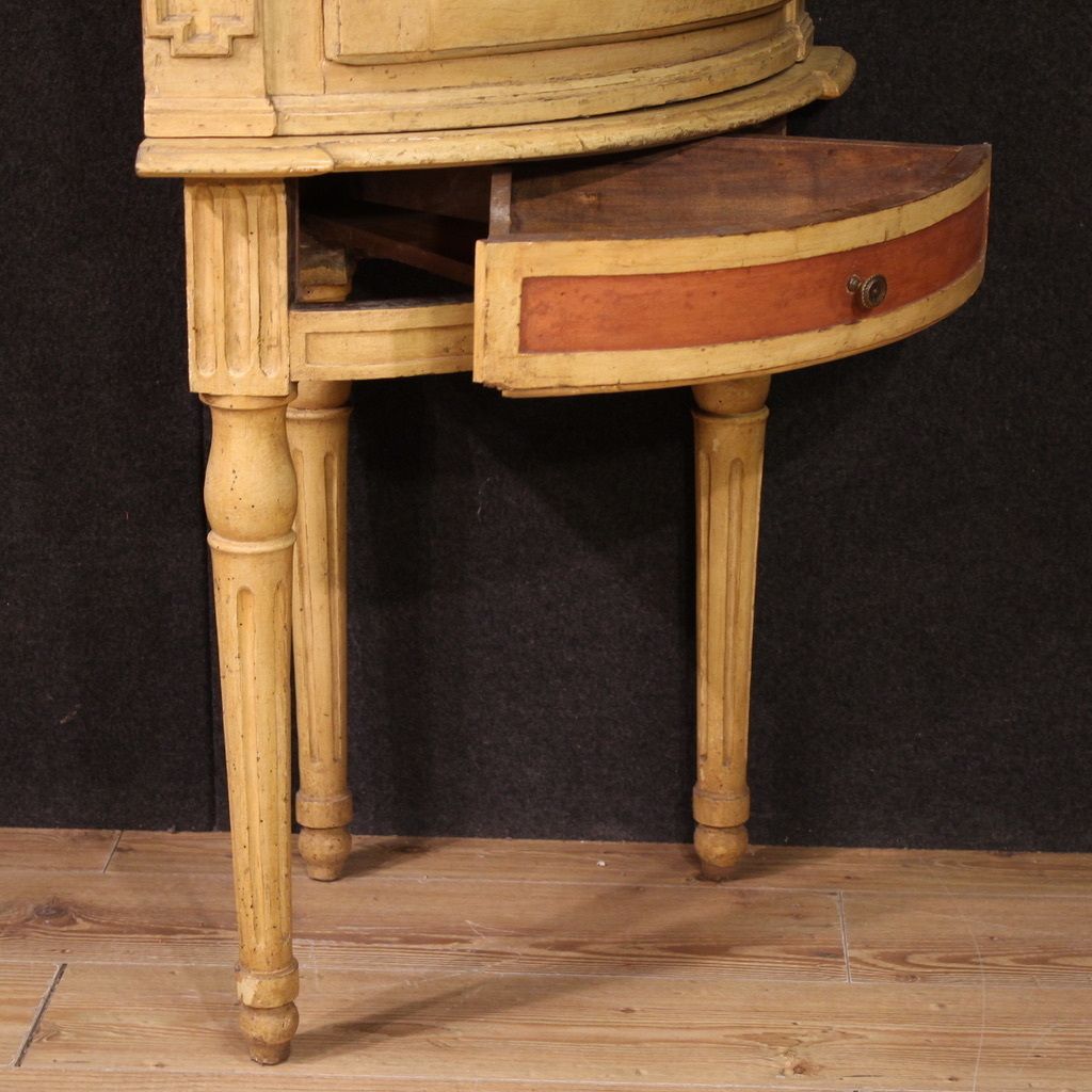 Furniture Antique Louis XVI Lacquered Corner Cabinet From The 18th Century photo
