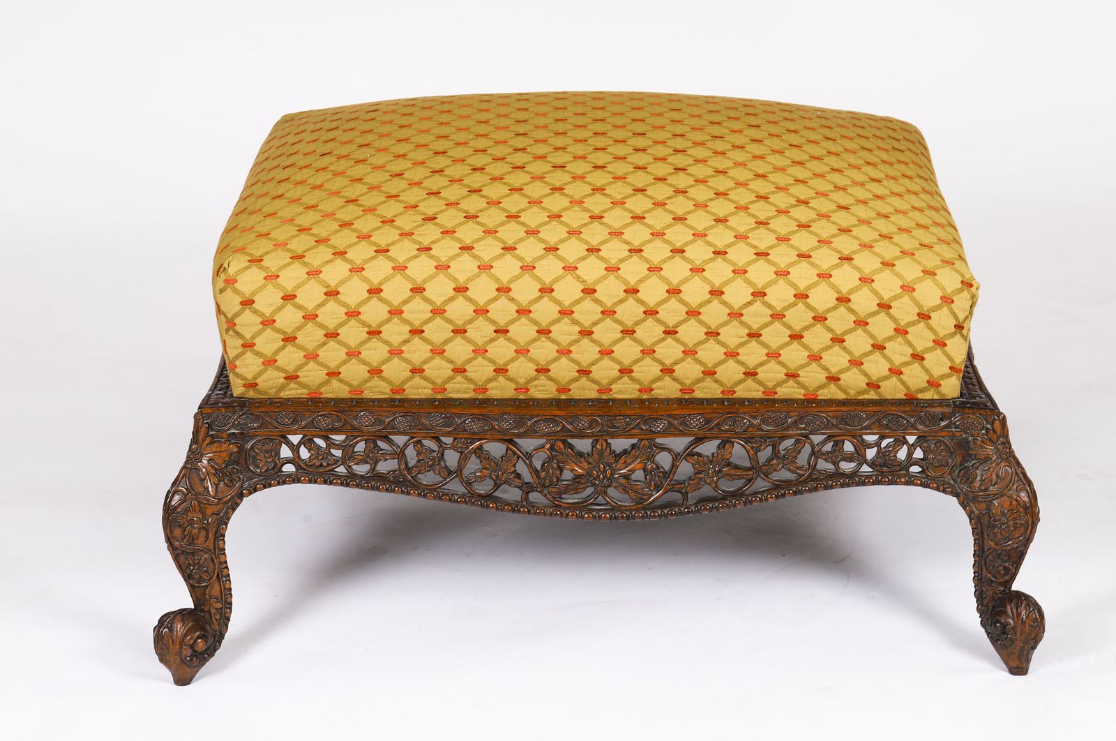 Antique Large Anglo Indian Stool 19th Century 95x75cm photo vintage